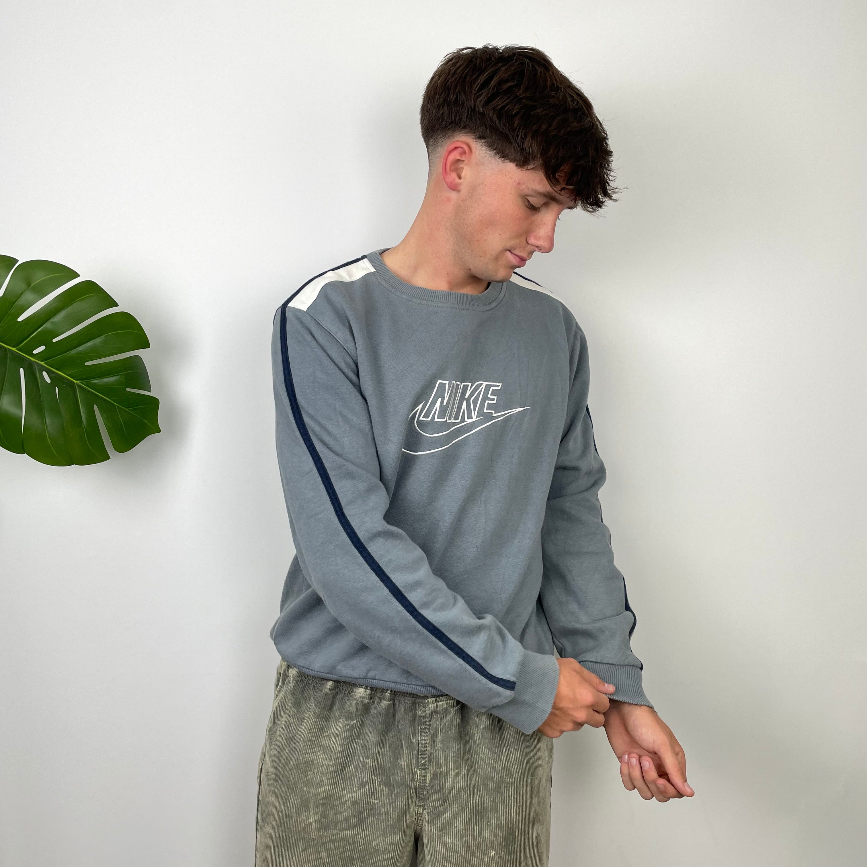 Nike Grey Embroidered Spell Out Sweatshirt (S)