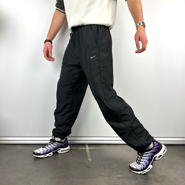 Nike Black Embroidered Swoosh Track Pants (XL)