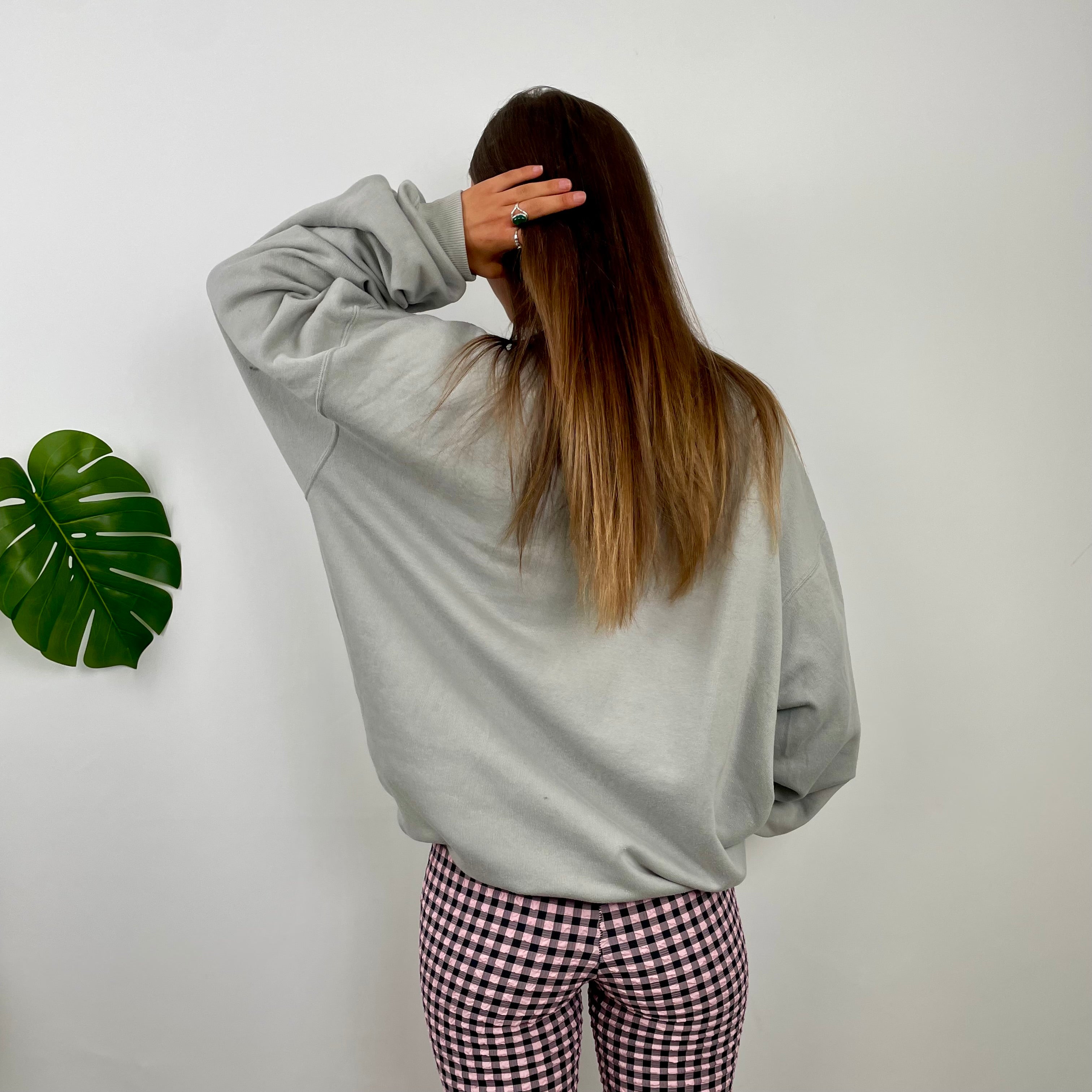 Reebok Baby Blue Embroidered Spell Out Sweatshirt (XL)