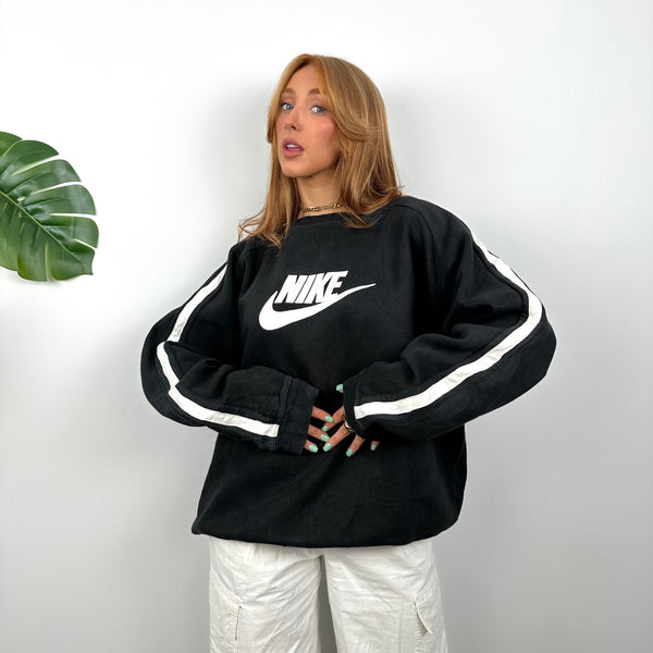 Nike Black Embroidered Spell Out Sweatshirt (L)