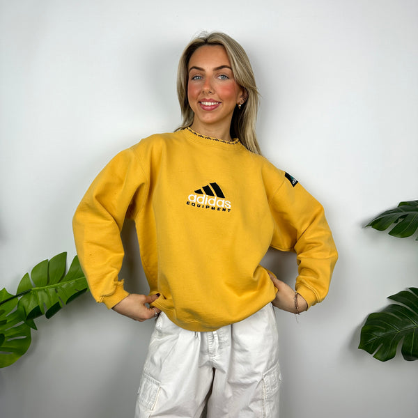 Adidas Equipment EQT RARE Yellow Embroidered Spell Out Sweatshirt (S)
