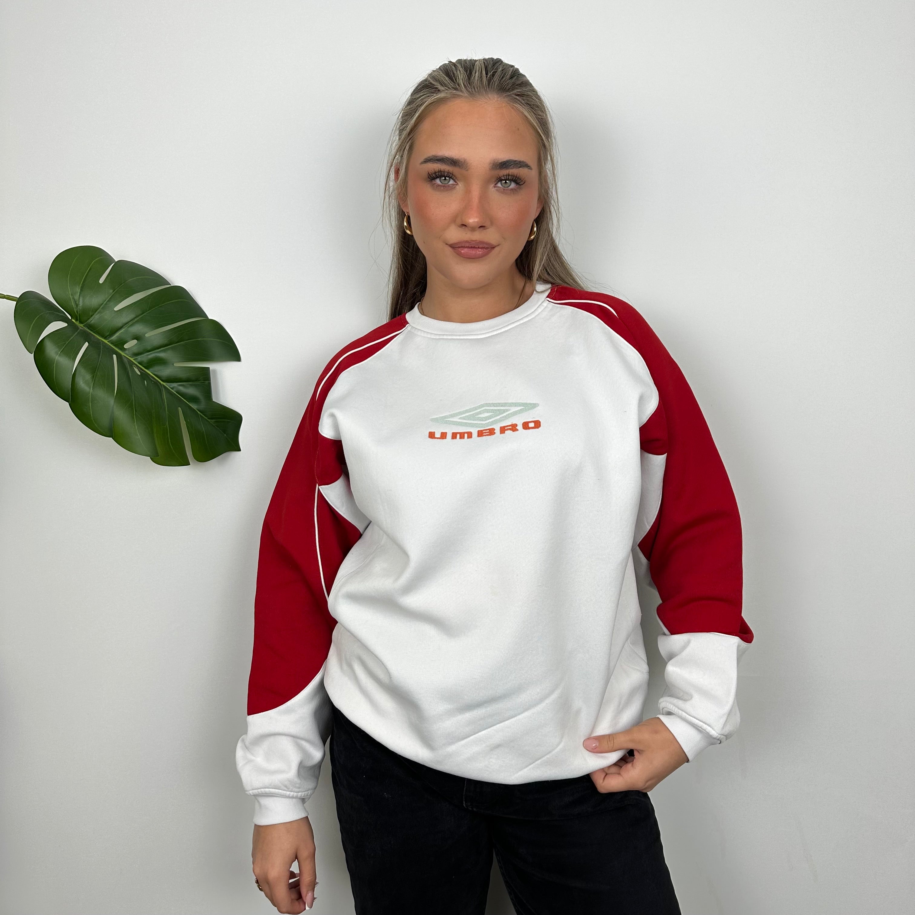 Umbro White Embroidered Spell Out Sweatshirt (L)