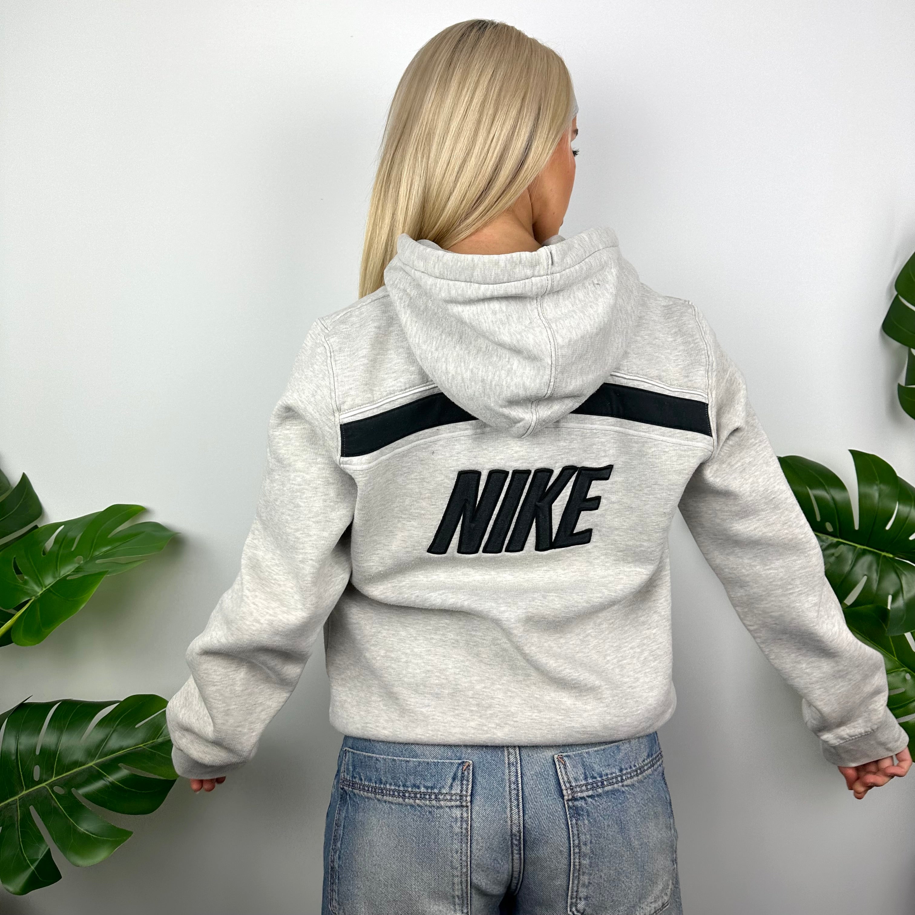 Nike Grey Embroidered Spell Out Hoodie (S)