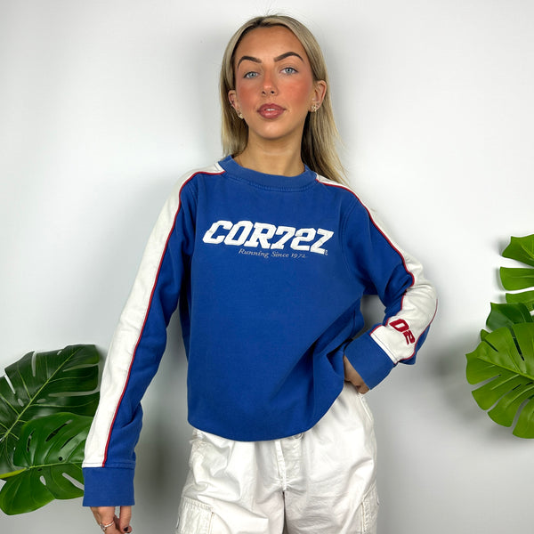 Nike Cortez Blue Embroidered Spell Out Sweatshirt (S)