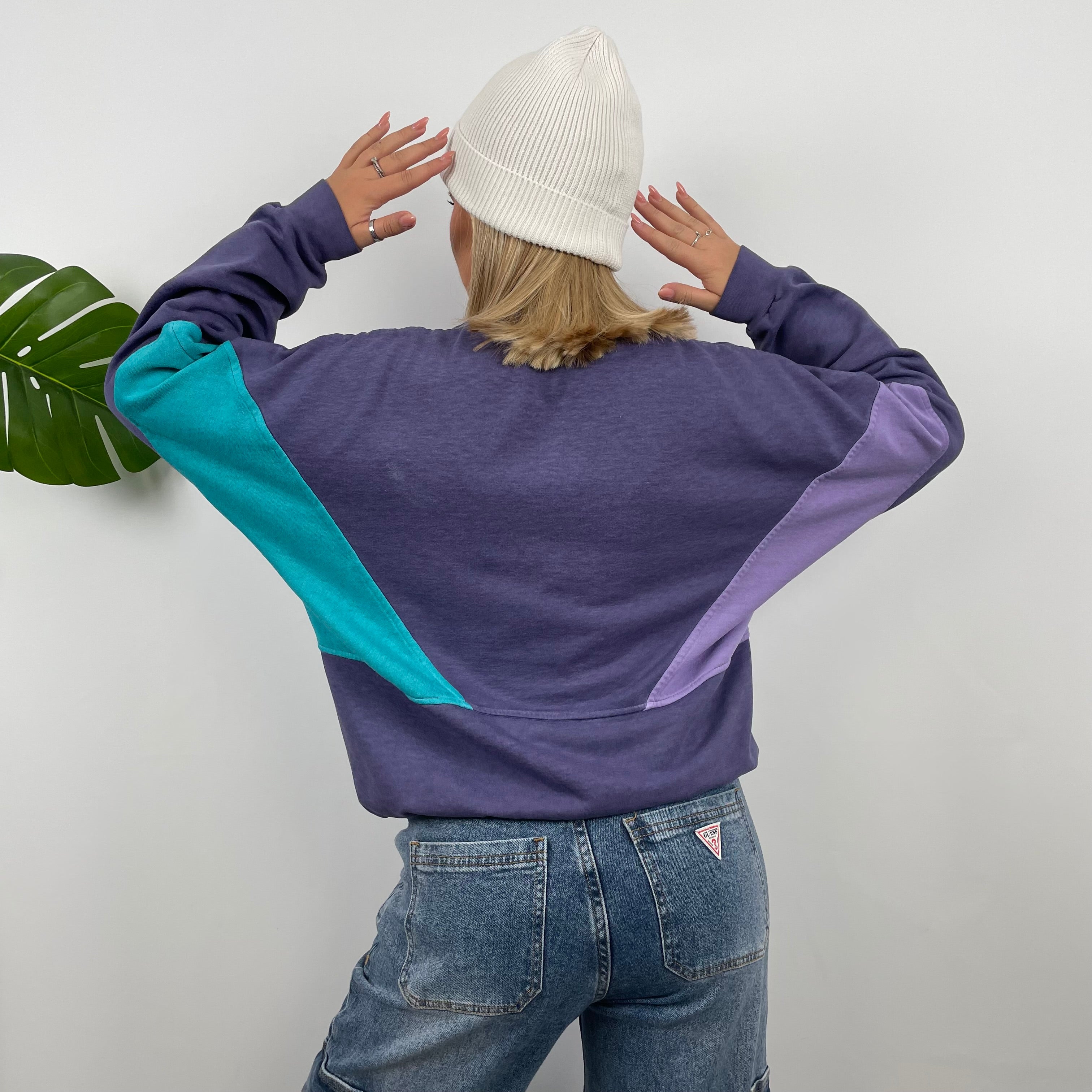 Adidas Purple Colour Block Sweatshirt (S)