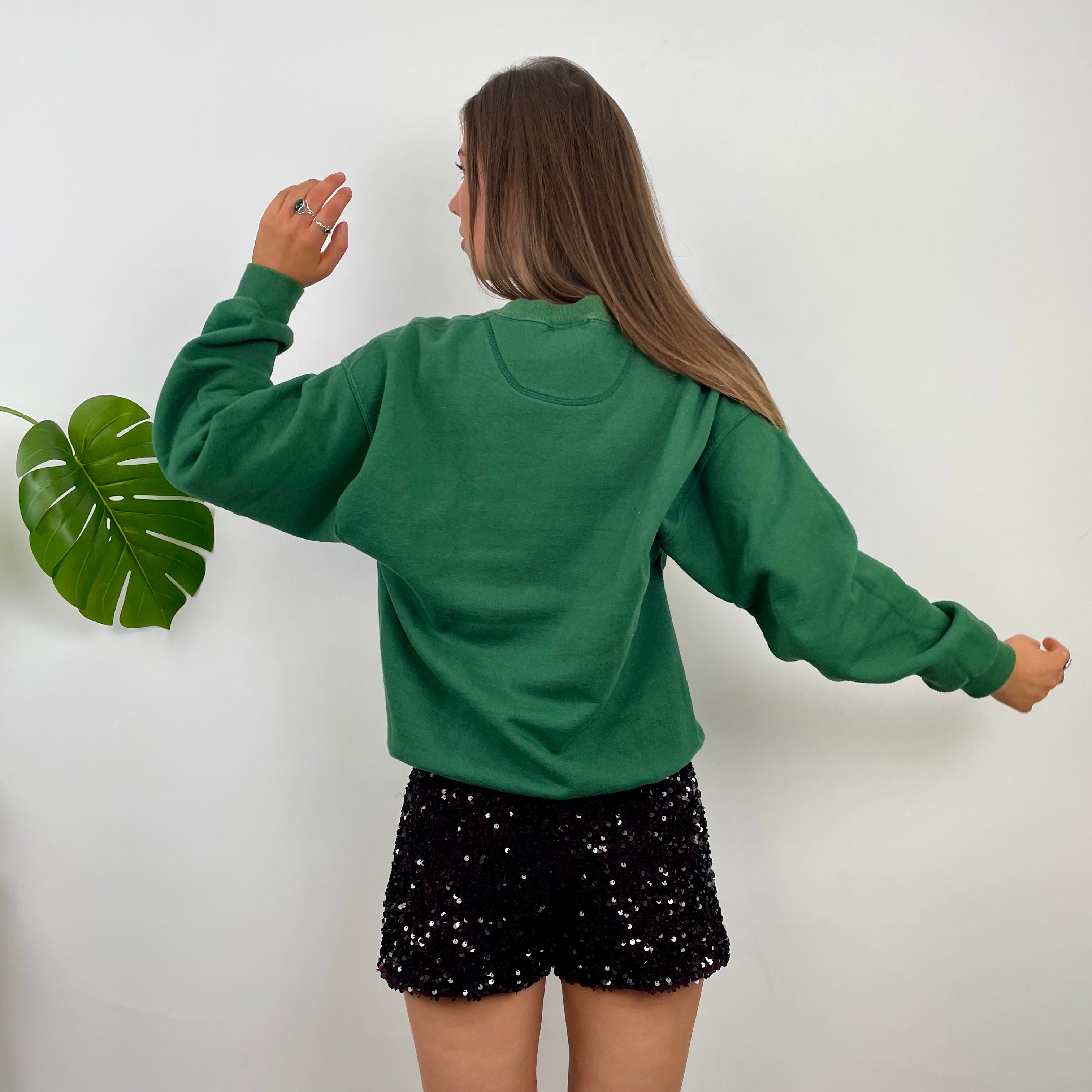 Timberland Green Embroidered Spell Out Sweatshirt (M)