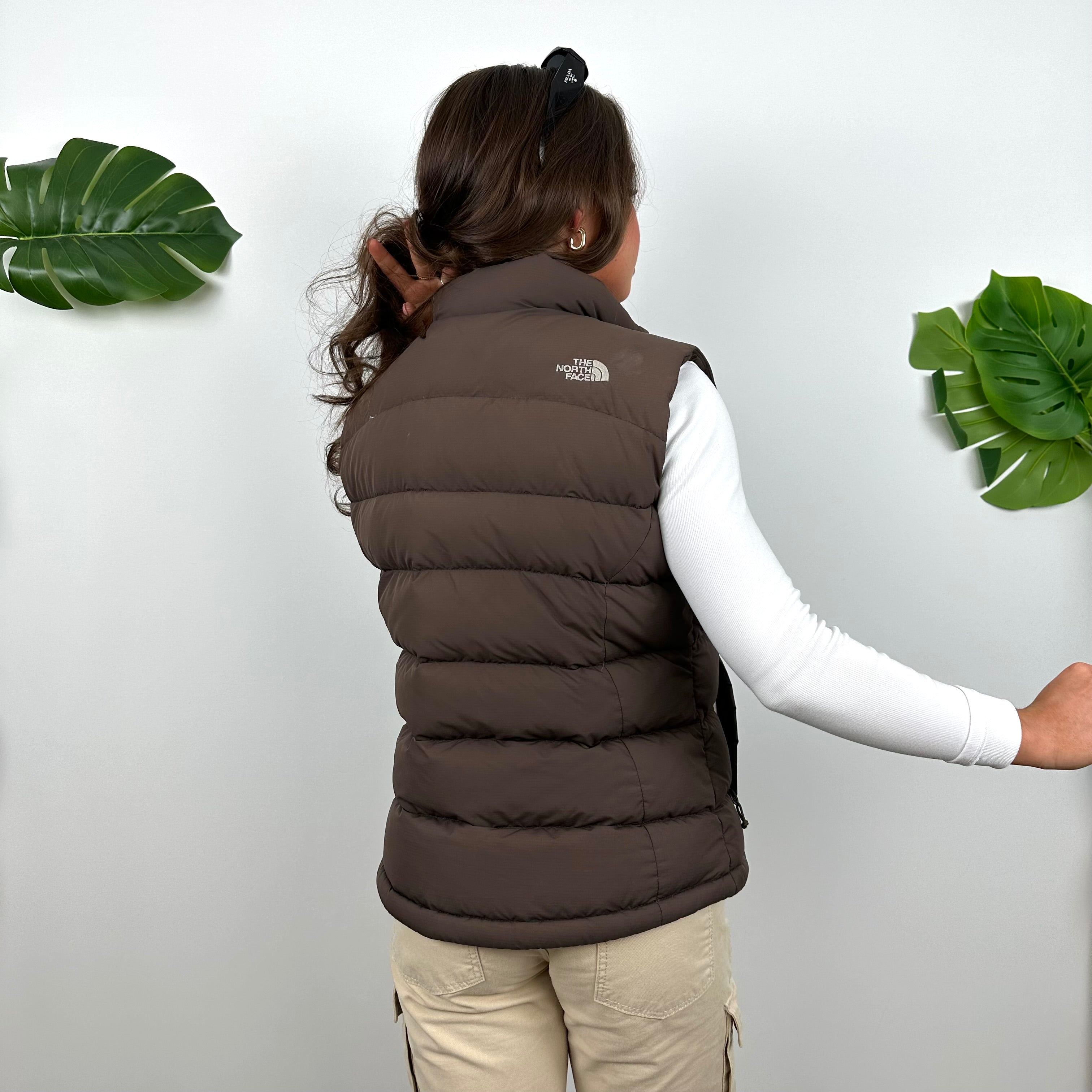 North Face Brown Nuptse 700 Puffer Gilet (M)