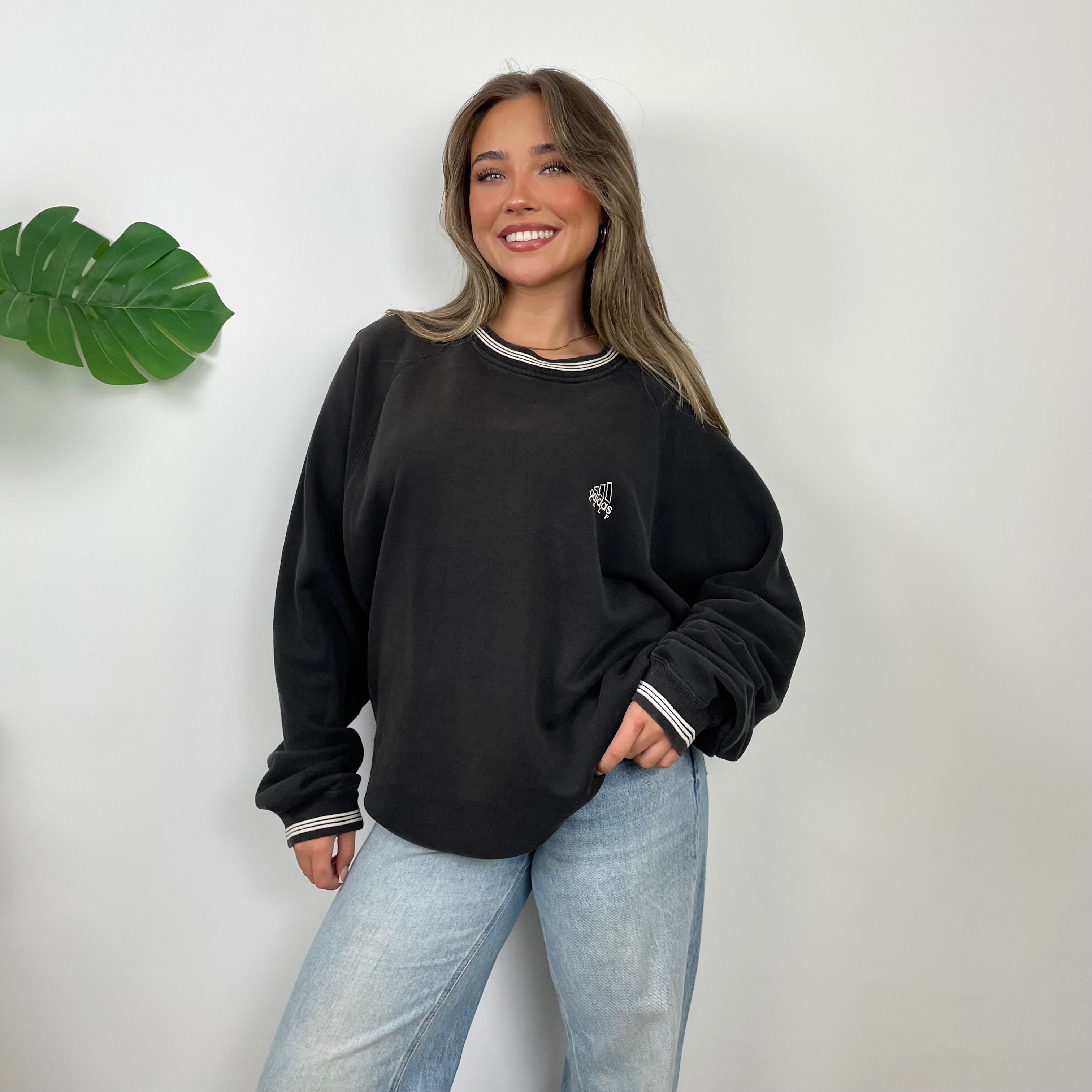 Adidas Golf RARE Black Embroidered Spell Out Sweatshirt (XL)