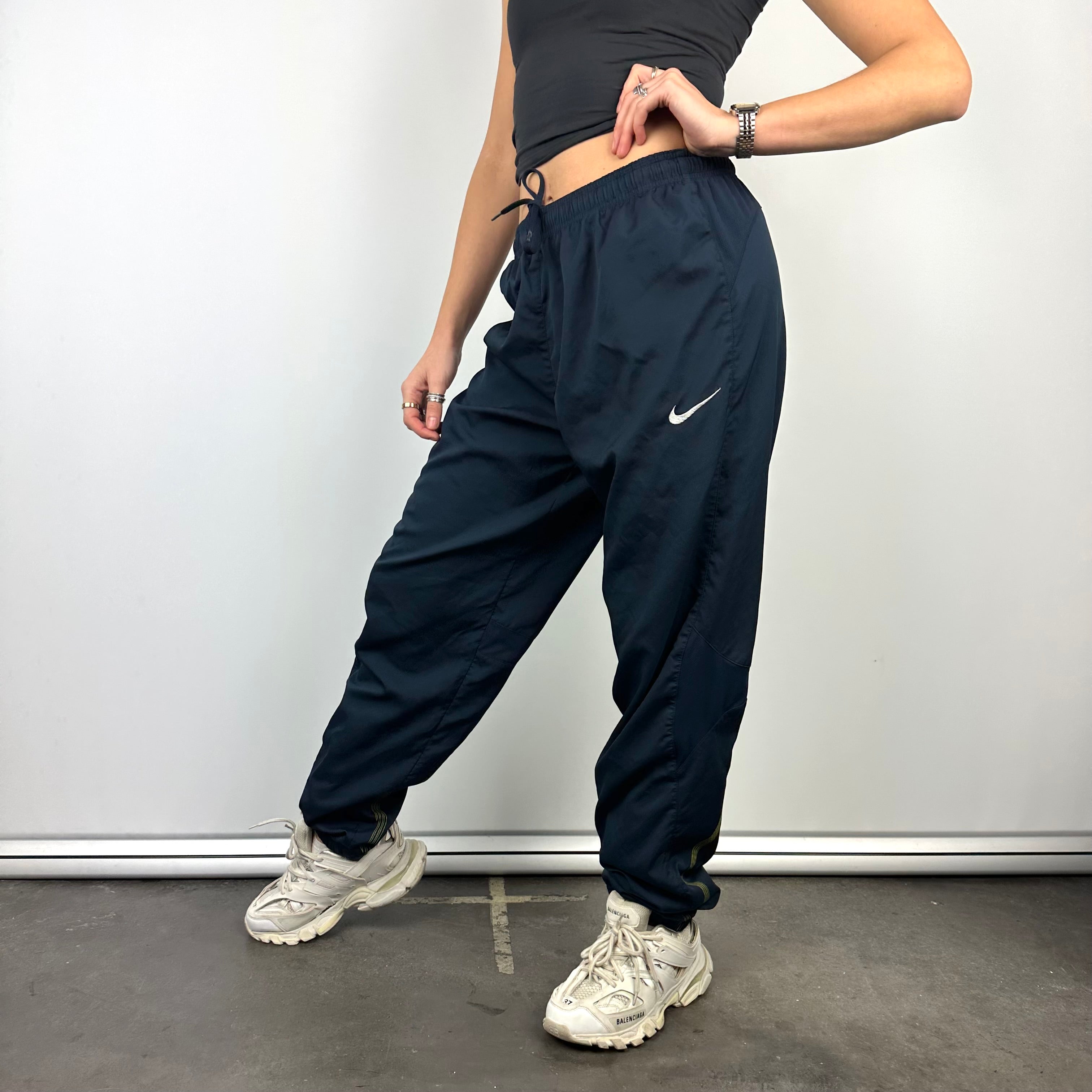 Nike Navy Embroidered Swoosh Track Pants (M)