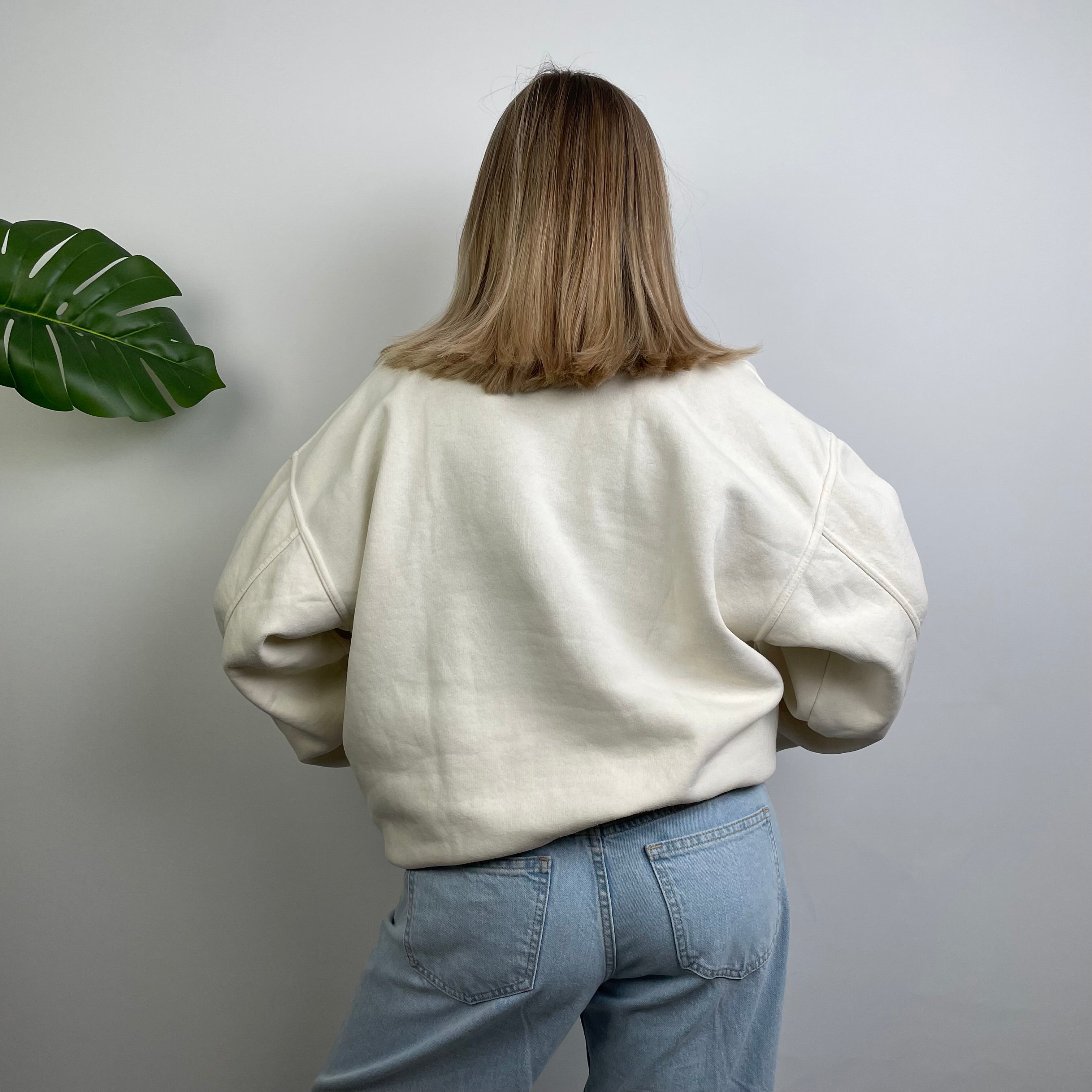 Adidas Equipment RARE White Embroidered Spell Out Sweatshirt (XL)