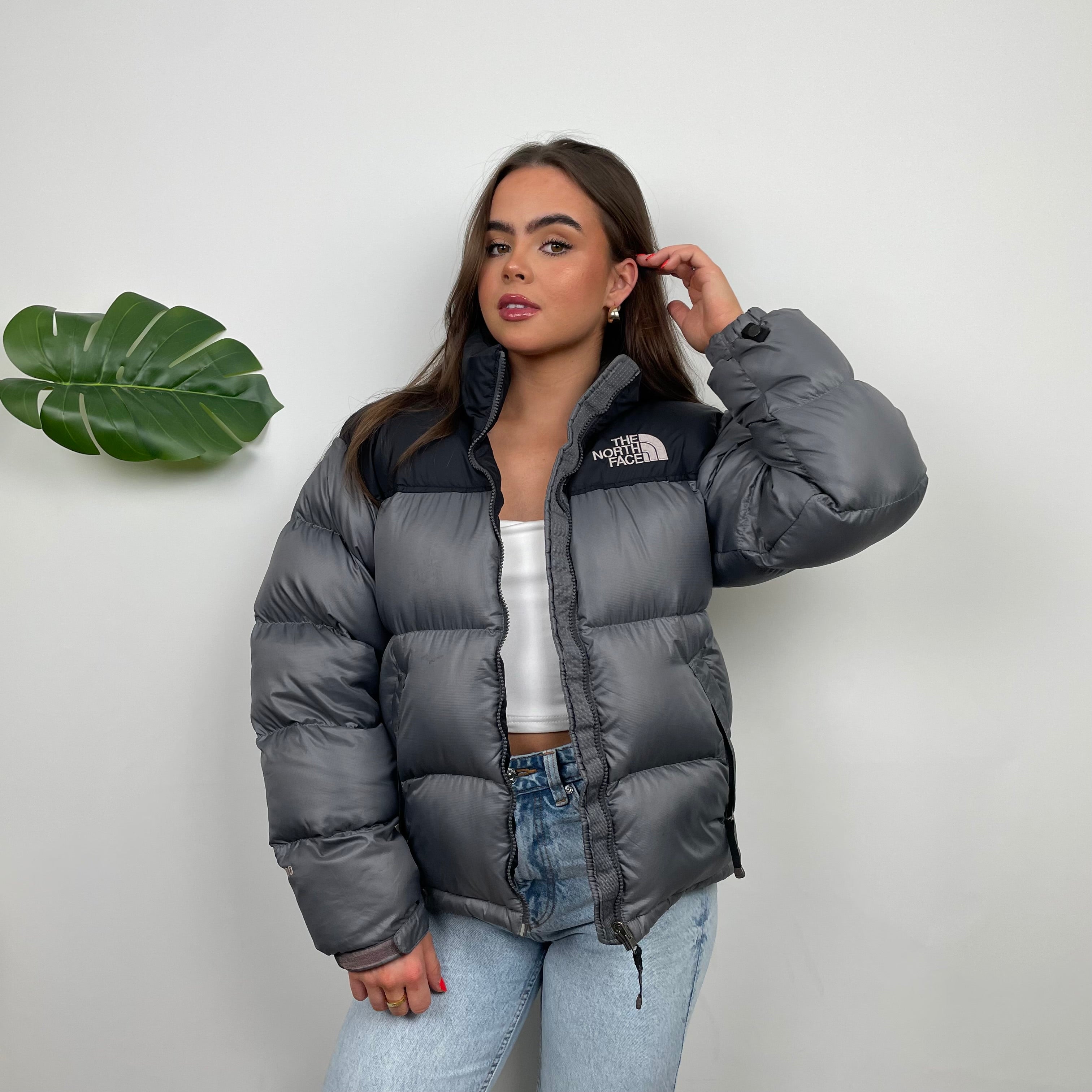 North Face Grey Puffer Jacket (XS)