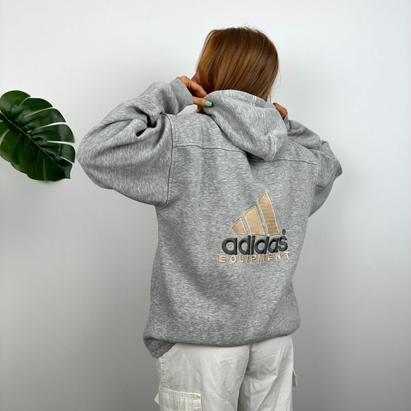 Adidas Equipment EQT RARE Grey Embroidered Spell Out Zip Up Hoodie Jacket (M)