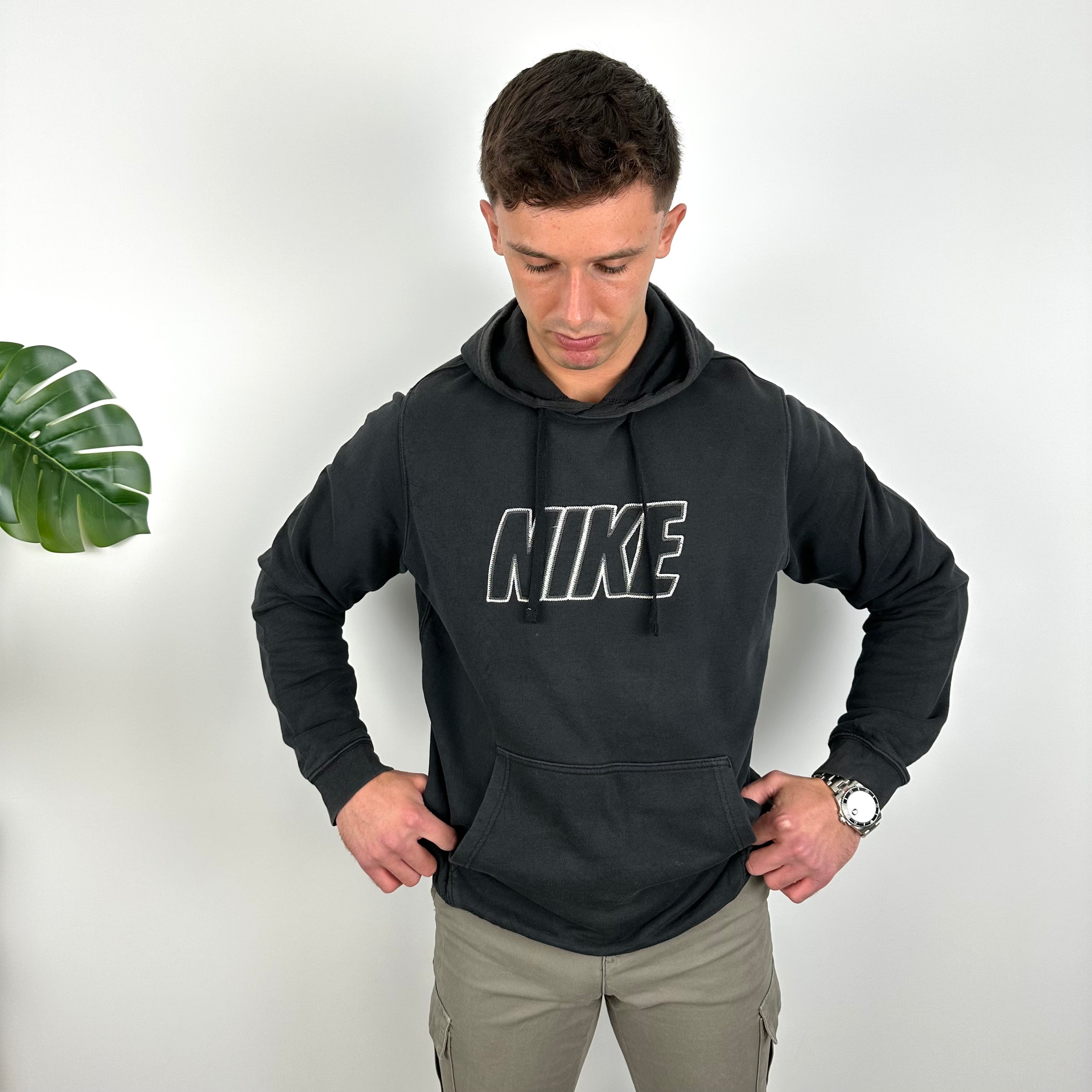 Nike Black Embroidered Spell Out Hoodie (L)