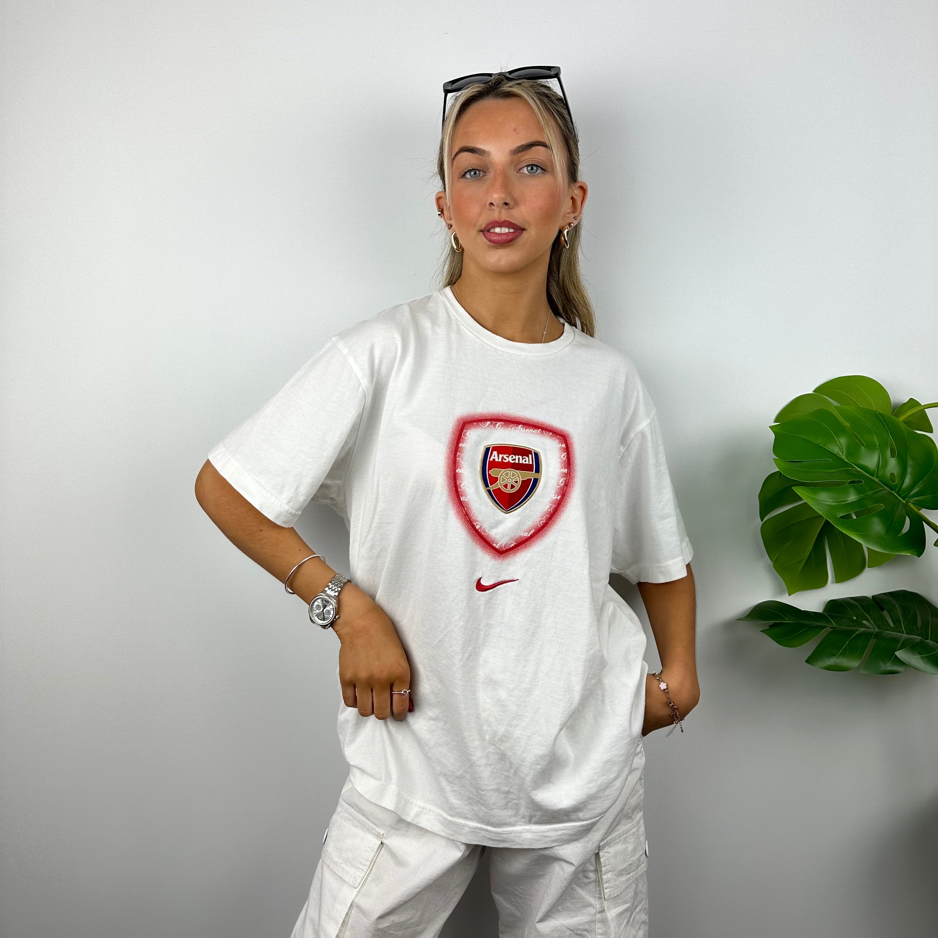 Nike x Arsenal White Embroidered Logo T Shirt (XL)