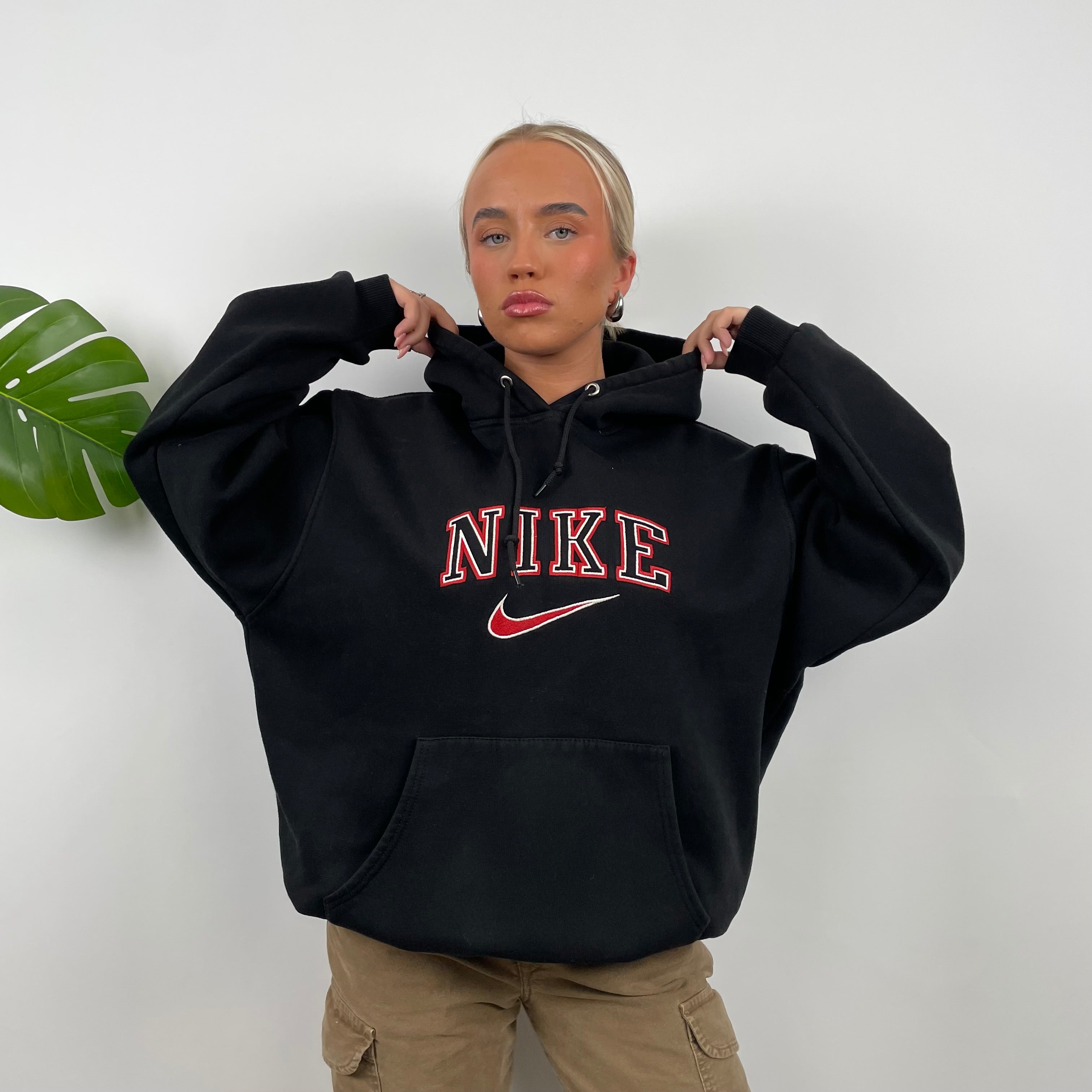 Nike Black Embroidered Spell Out Hoodie (L)