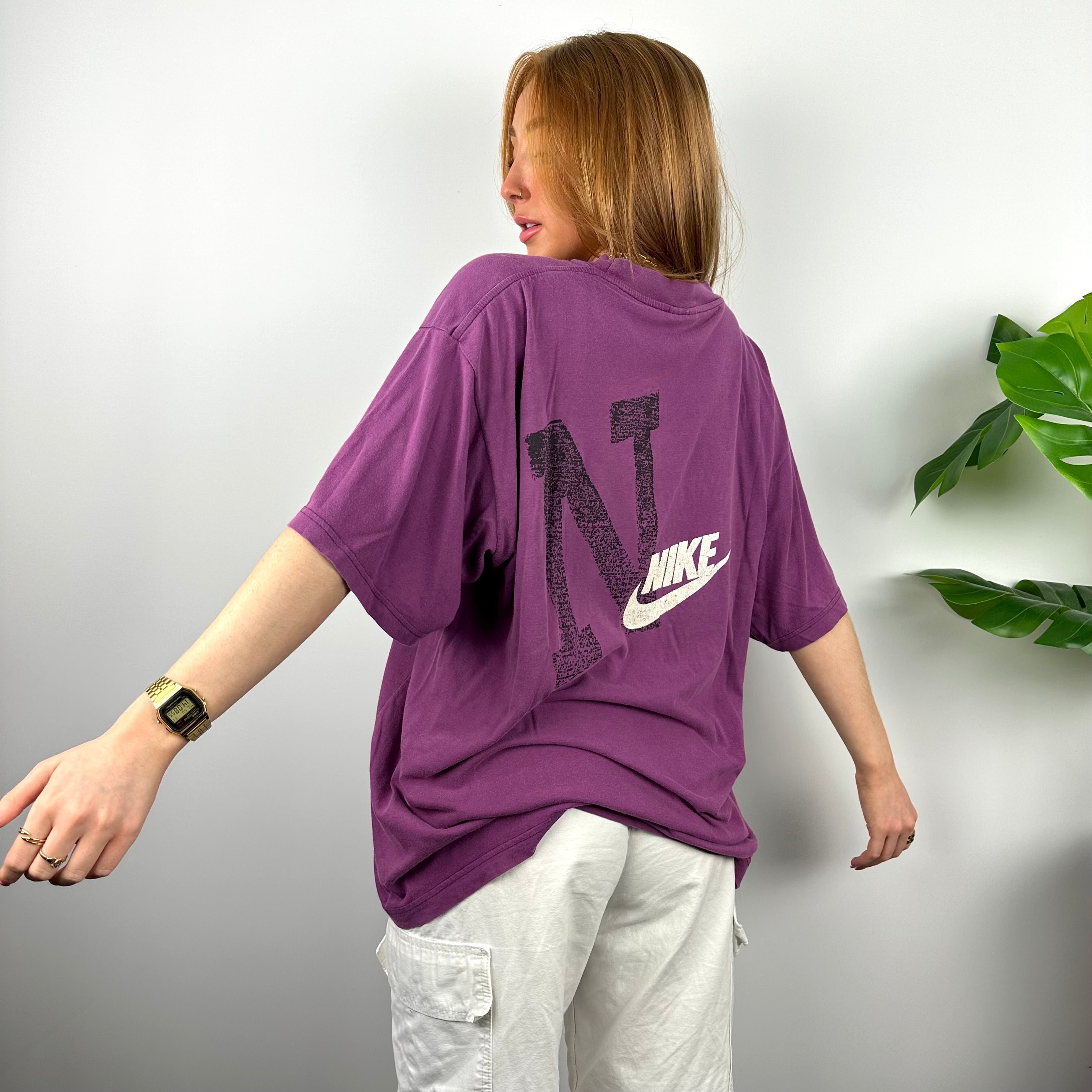 Nike RARE Purple Spell Out T Shirt (XL)