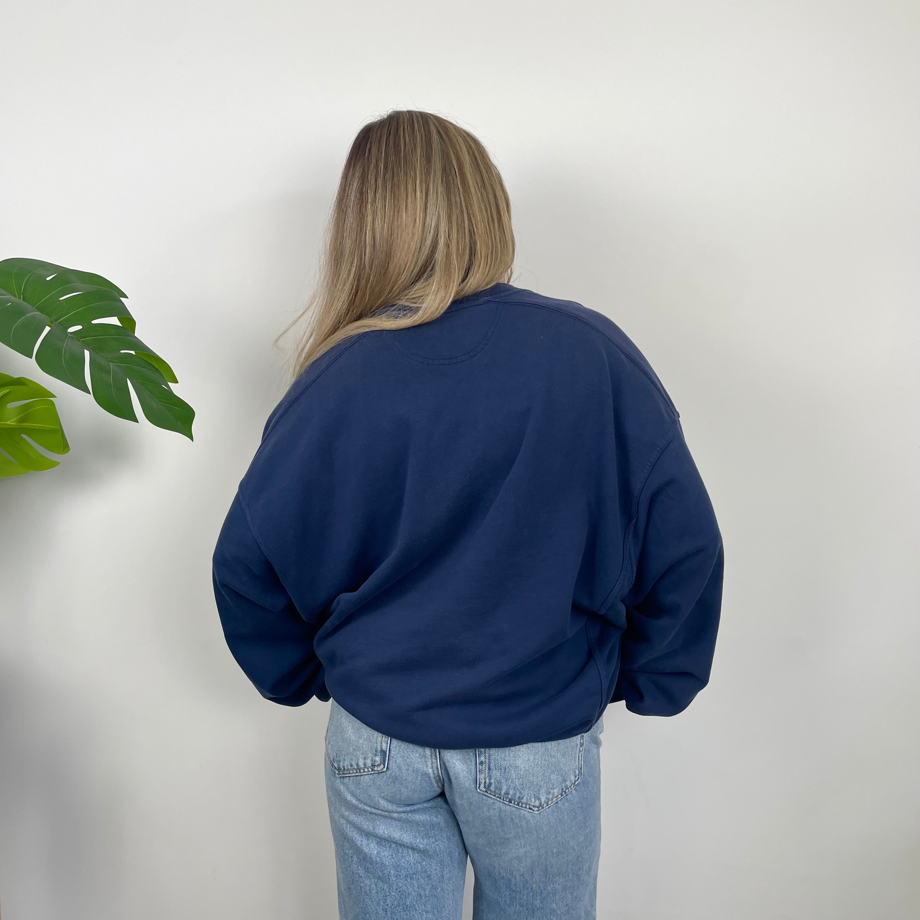 Nike Blue Embroidered Swoosh Sweatshirt (XXL)