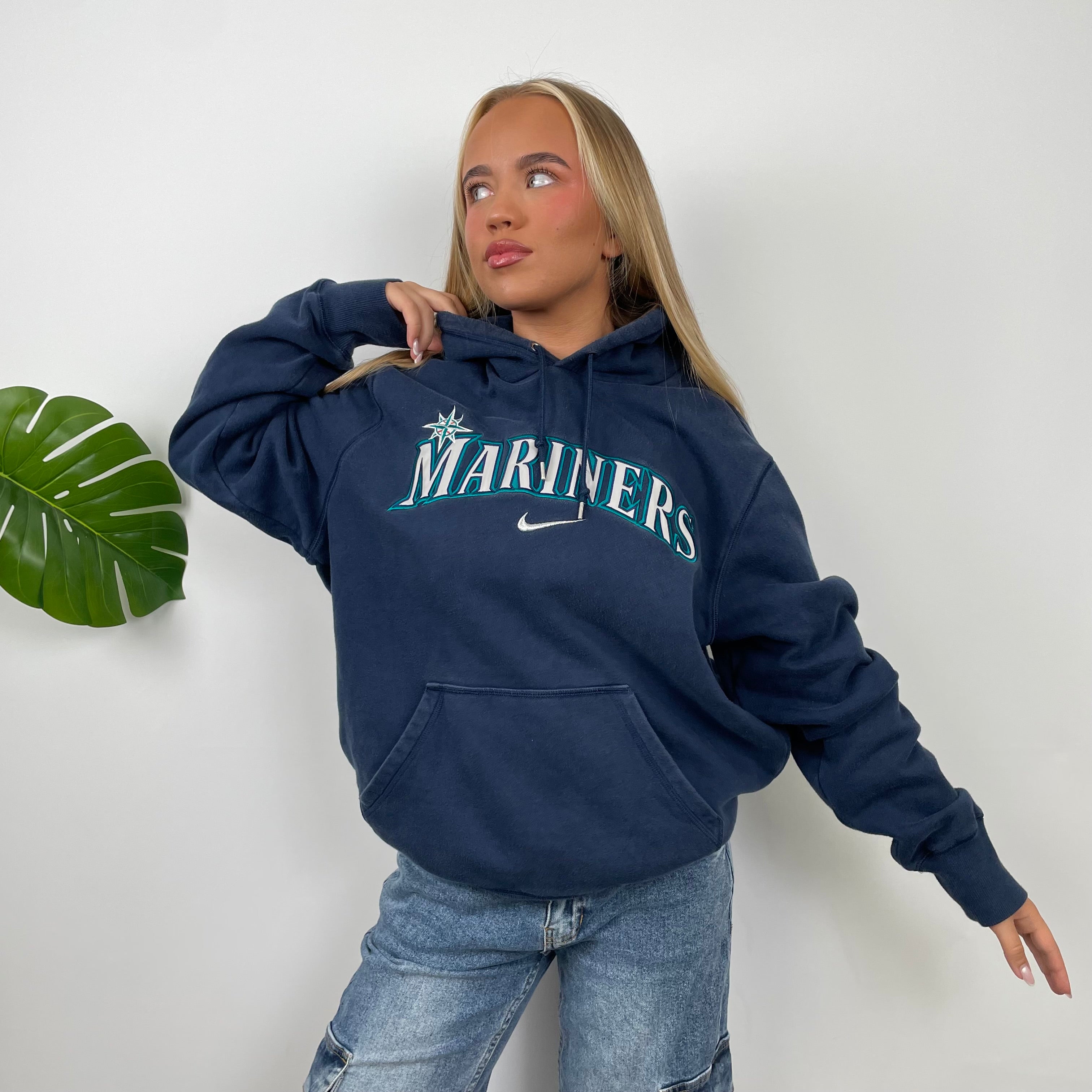 Nike x Seattle Mariners Embroidered Spell Out Hoodie (XL)