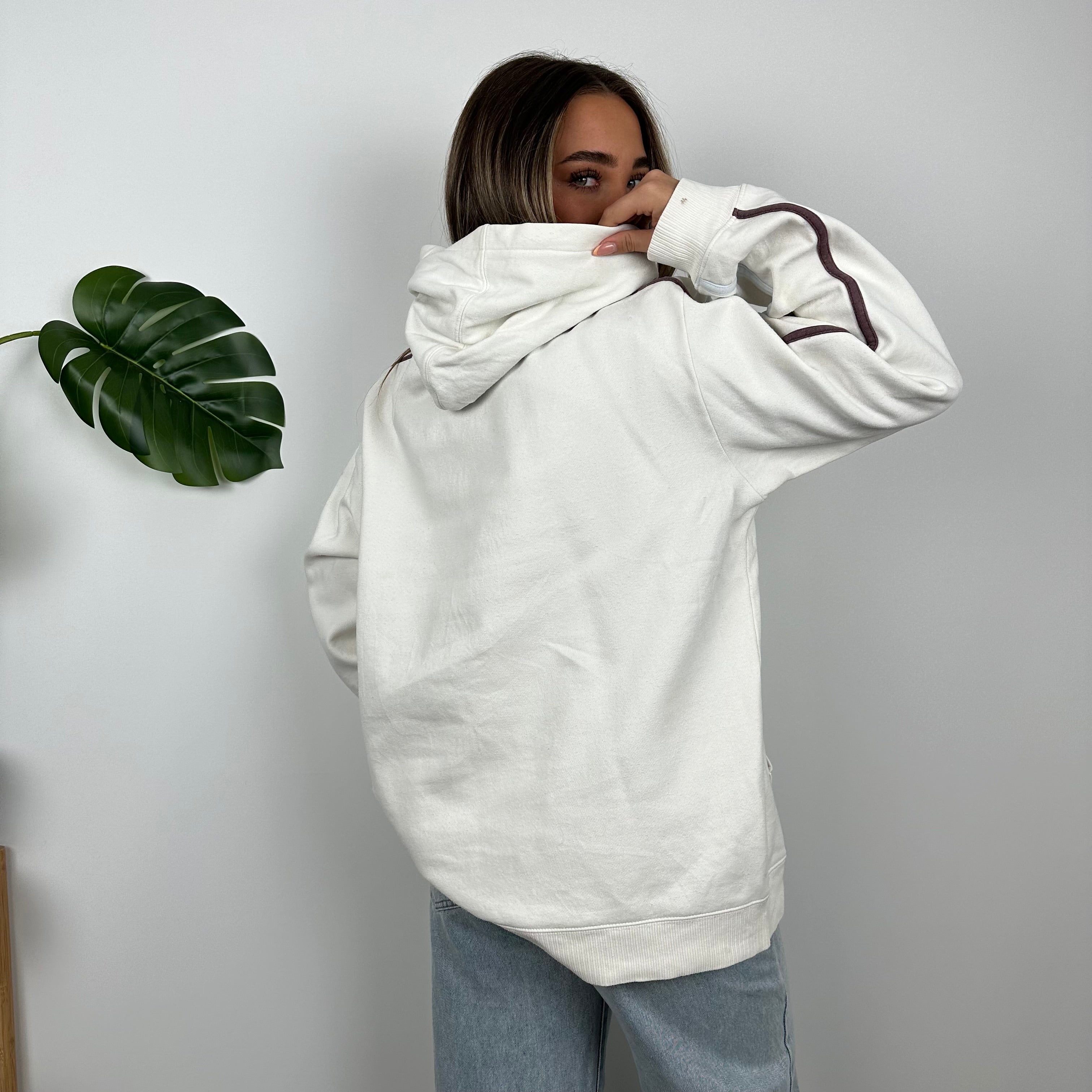 Nike Air RARE White Embroidered Spell Out Hoodie (L)