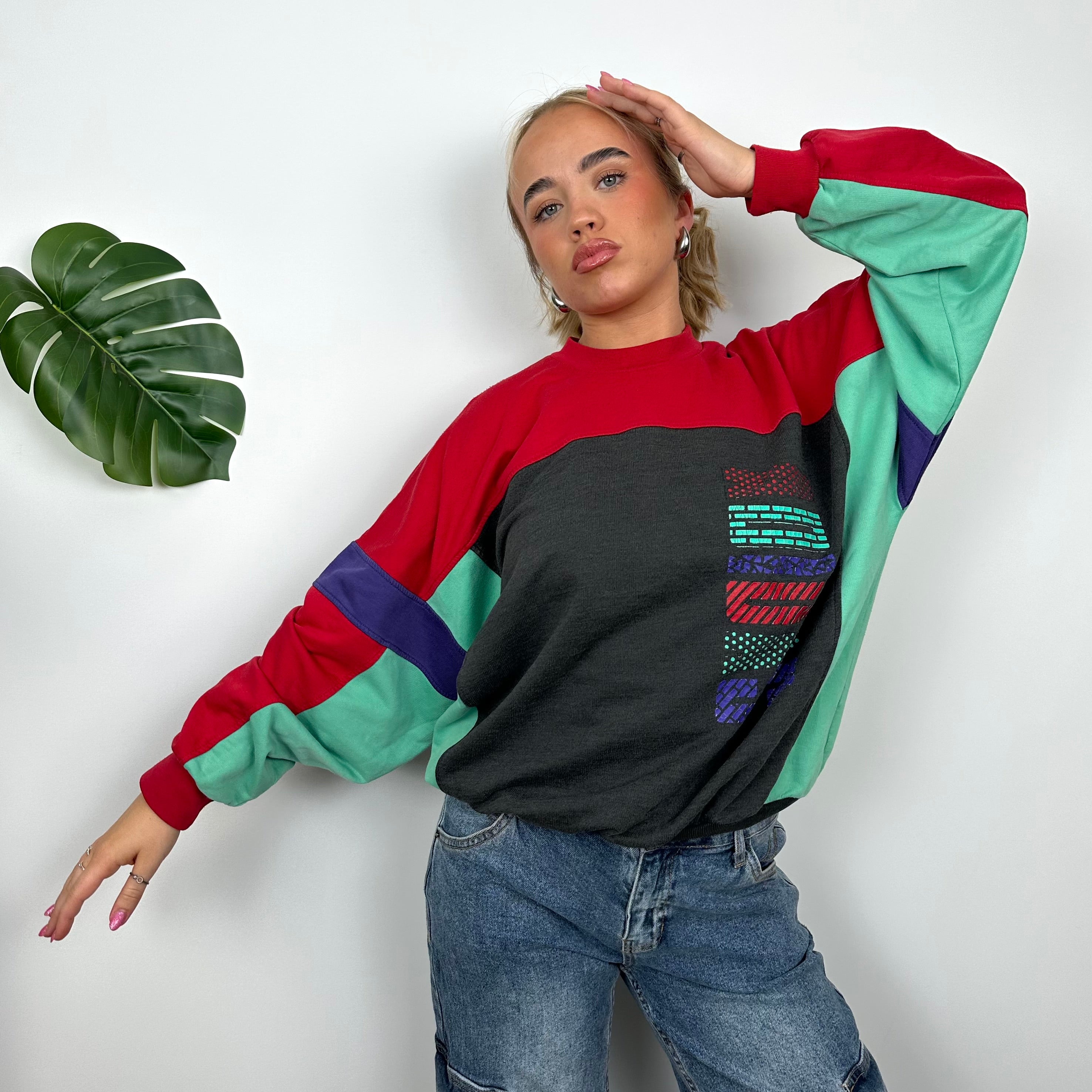 Adidas RARE Colour Block Spell Out Sweatshirt (S)