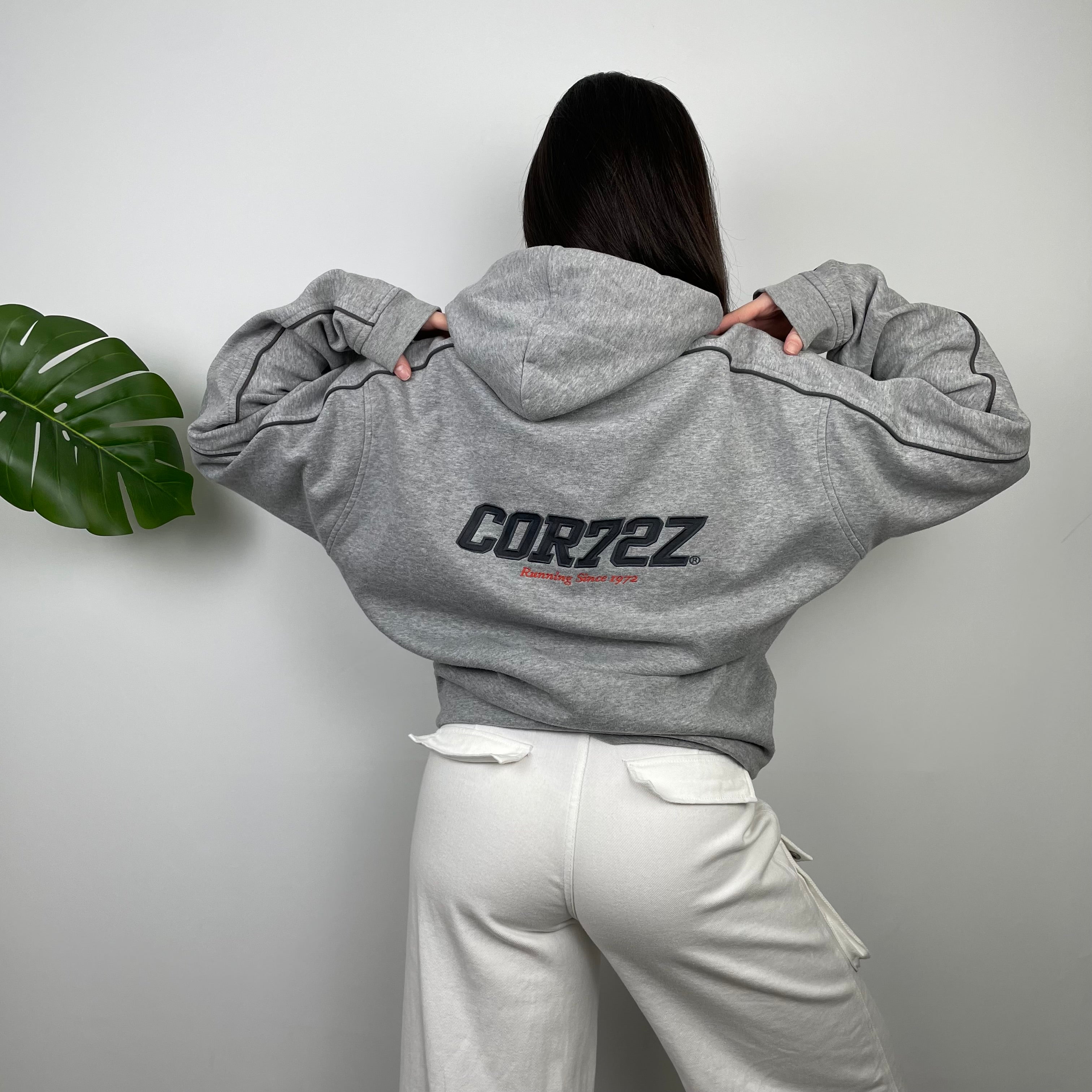 Nike Cortez Grey Embroidered Spell Out Hoodie (XL)