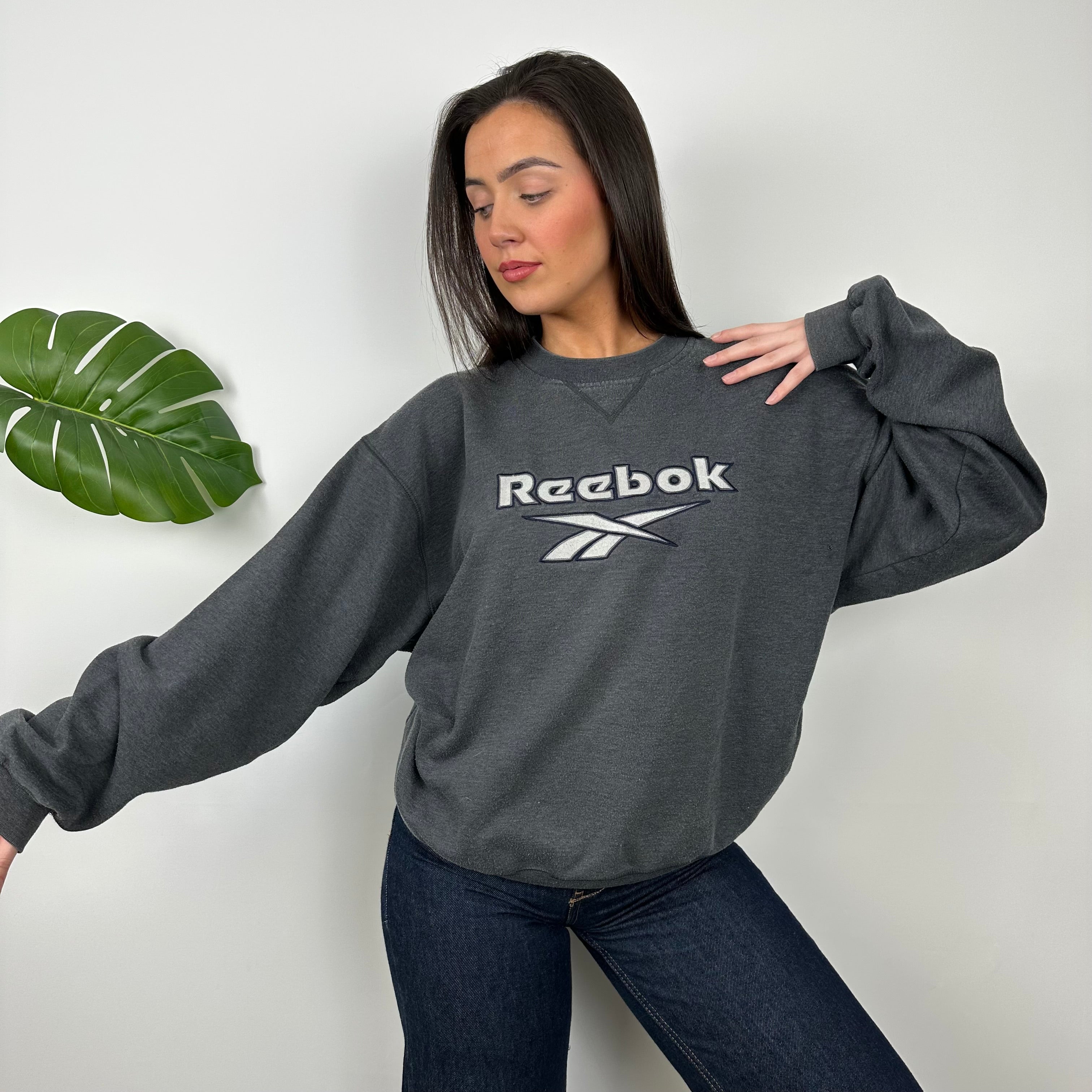 Reebok Grey Embroidered Logo Sweatshirt (L)