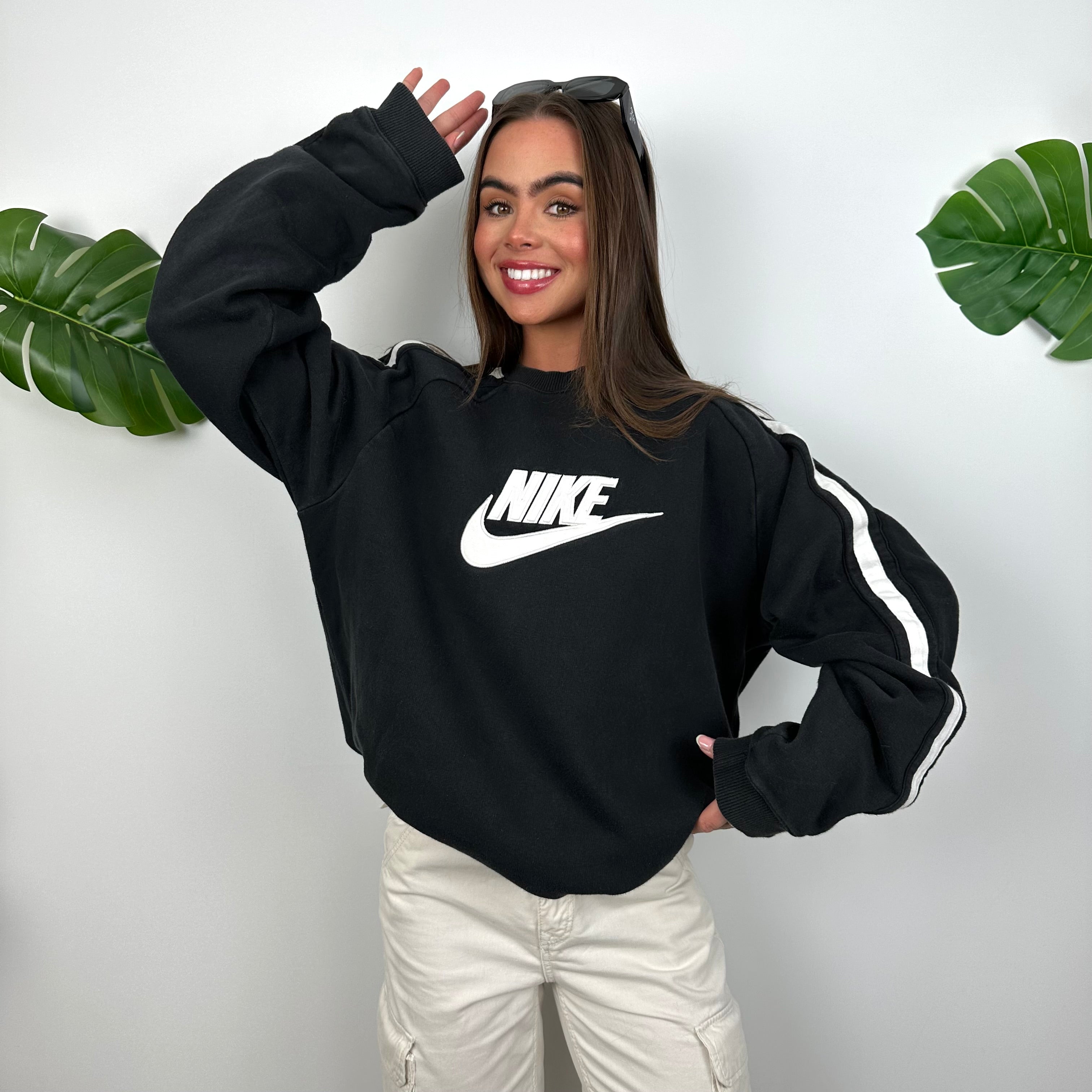 Nike Black Embroidered Spell Out Sweatshirt (L)