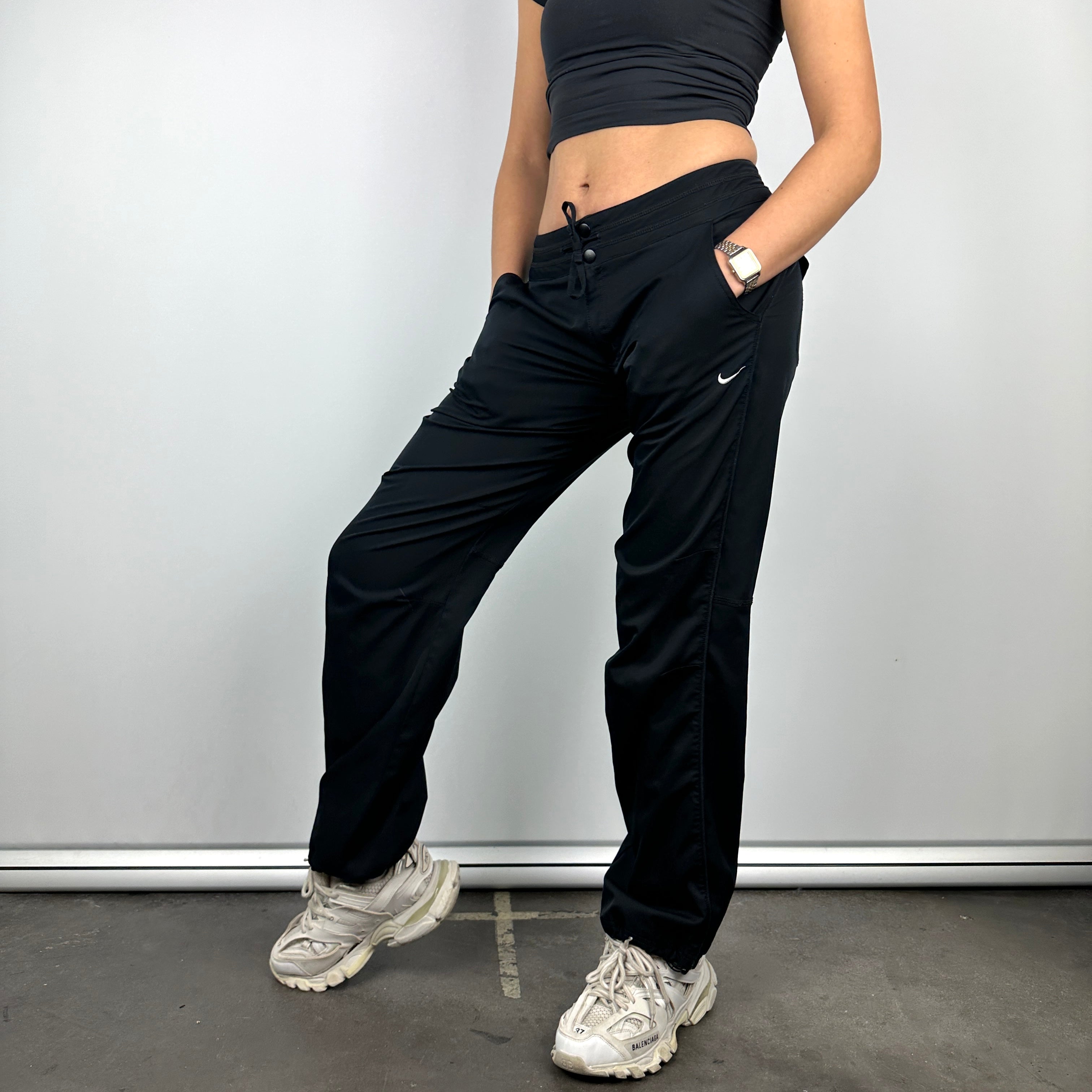 Nike Black Embroidered Swoosh Track Pants (M)