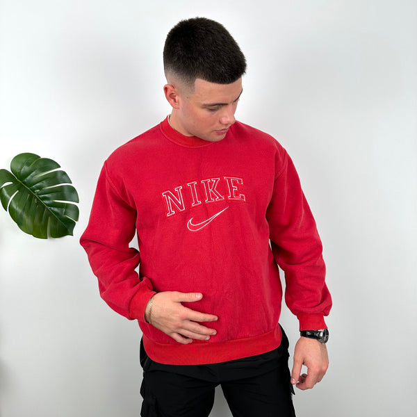 Nike Red Embroidered Spell Out Sweatshirt (M)