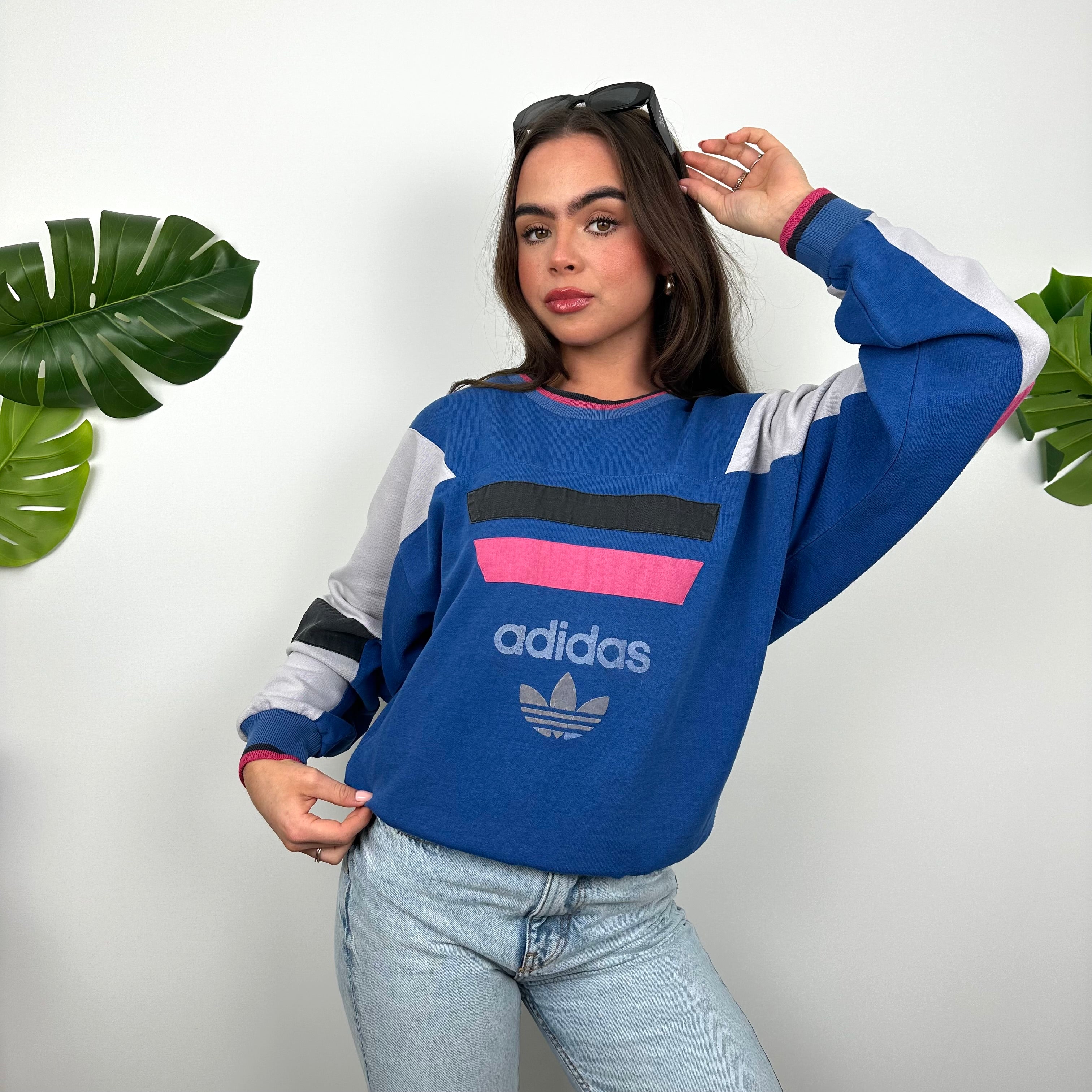 Adidas Blue Colour Block Sweatshirt (M)