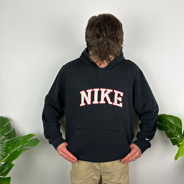 Nike Black Embroidered Spell Out Zip Up Hoodie (L)