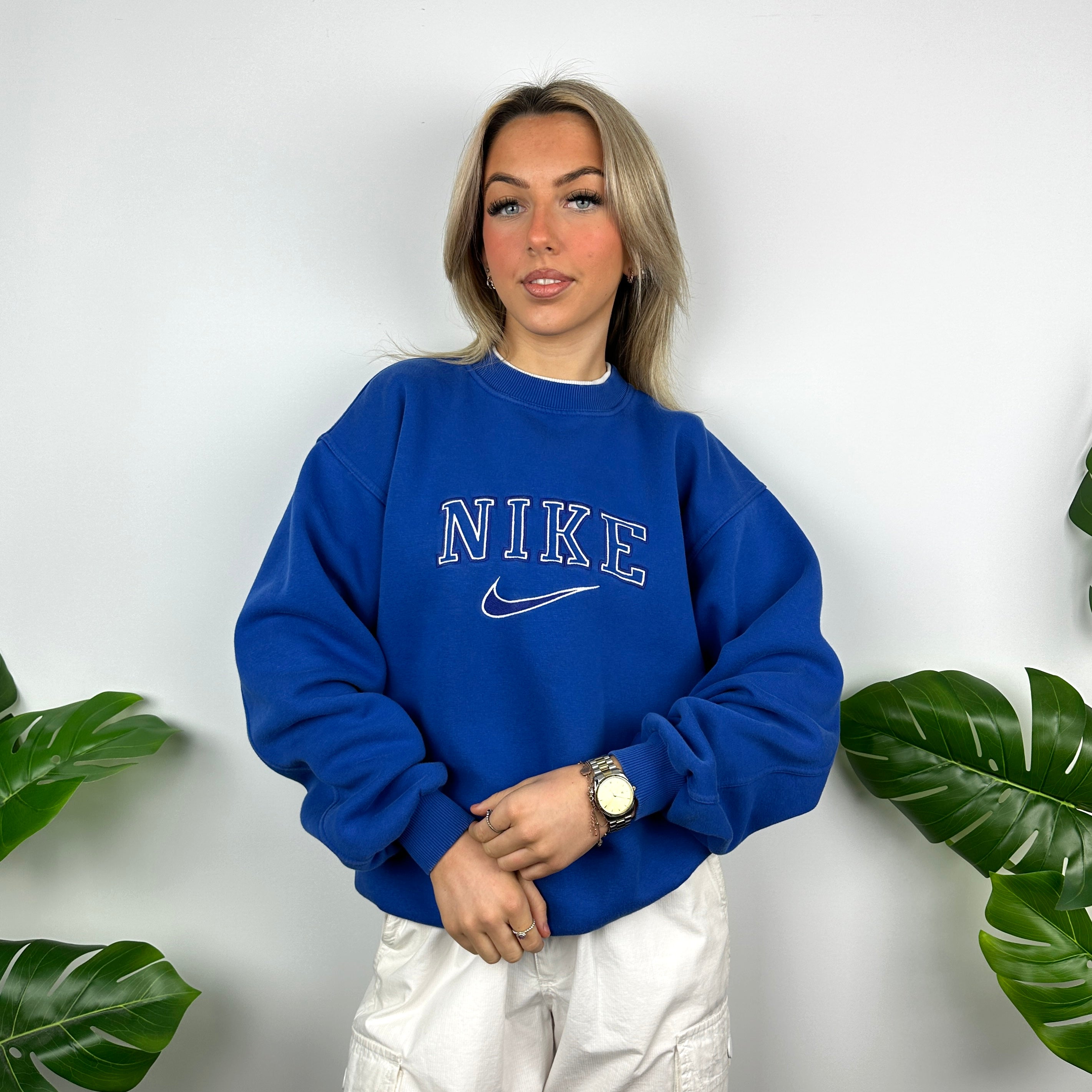 Nike blue vintage sweatshirt sale