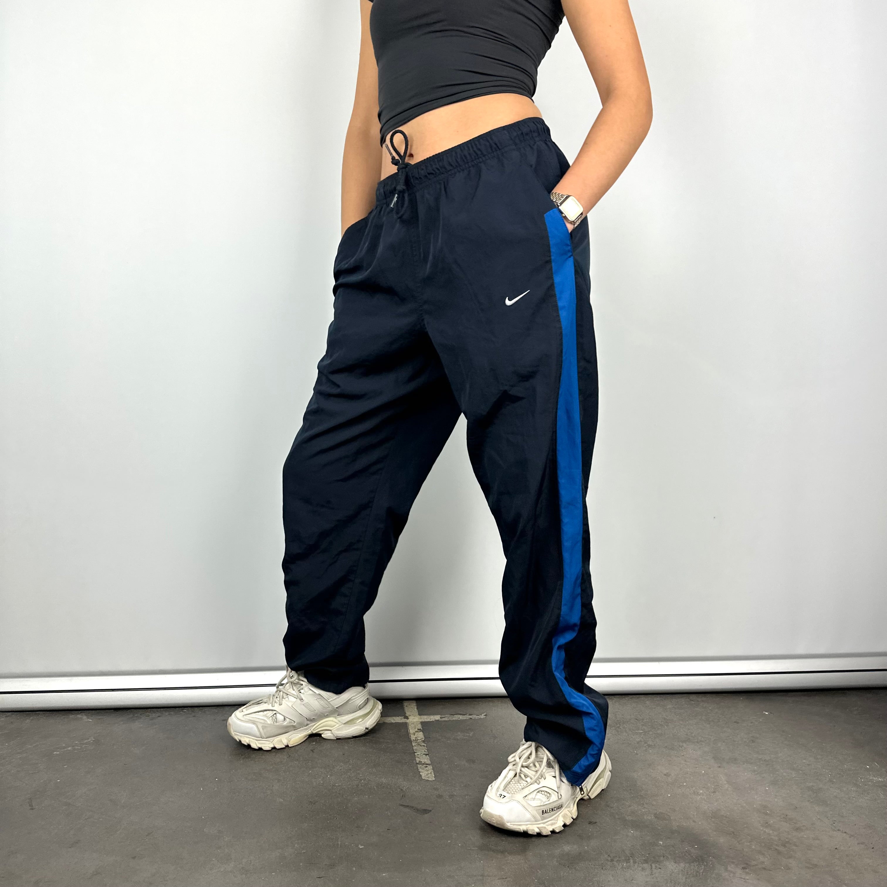 Nike Navy Embroidered Swoosh Track Pants (M)