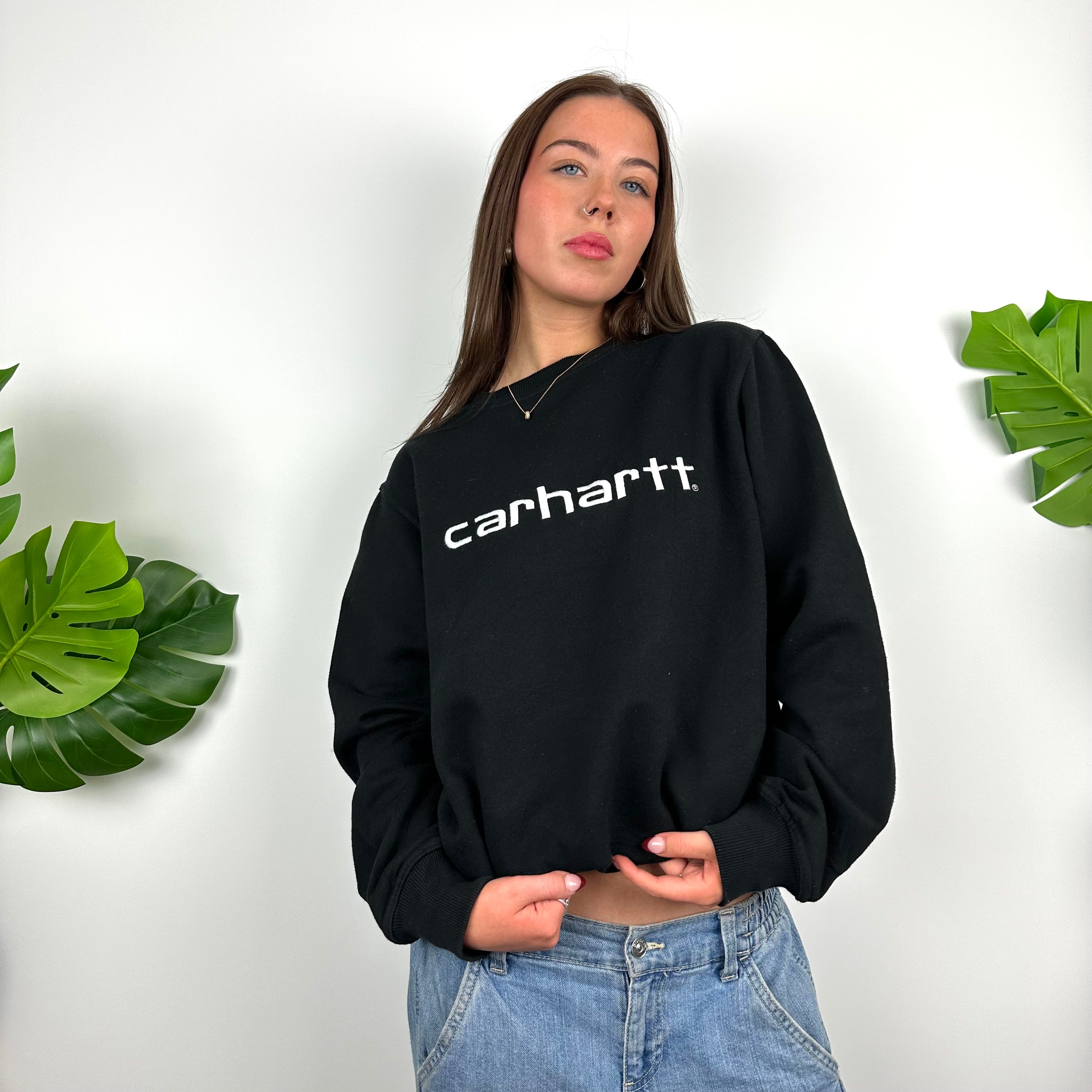 Carhartt Black Embroidered Spell Out Sweatshirt (L)