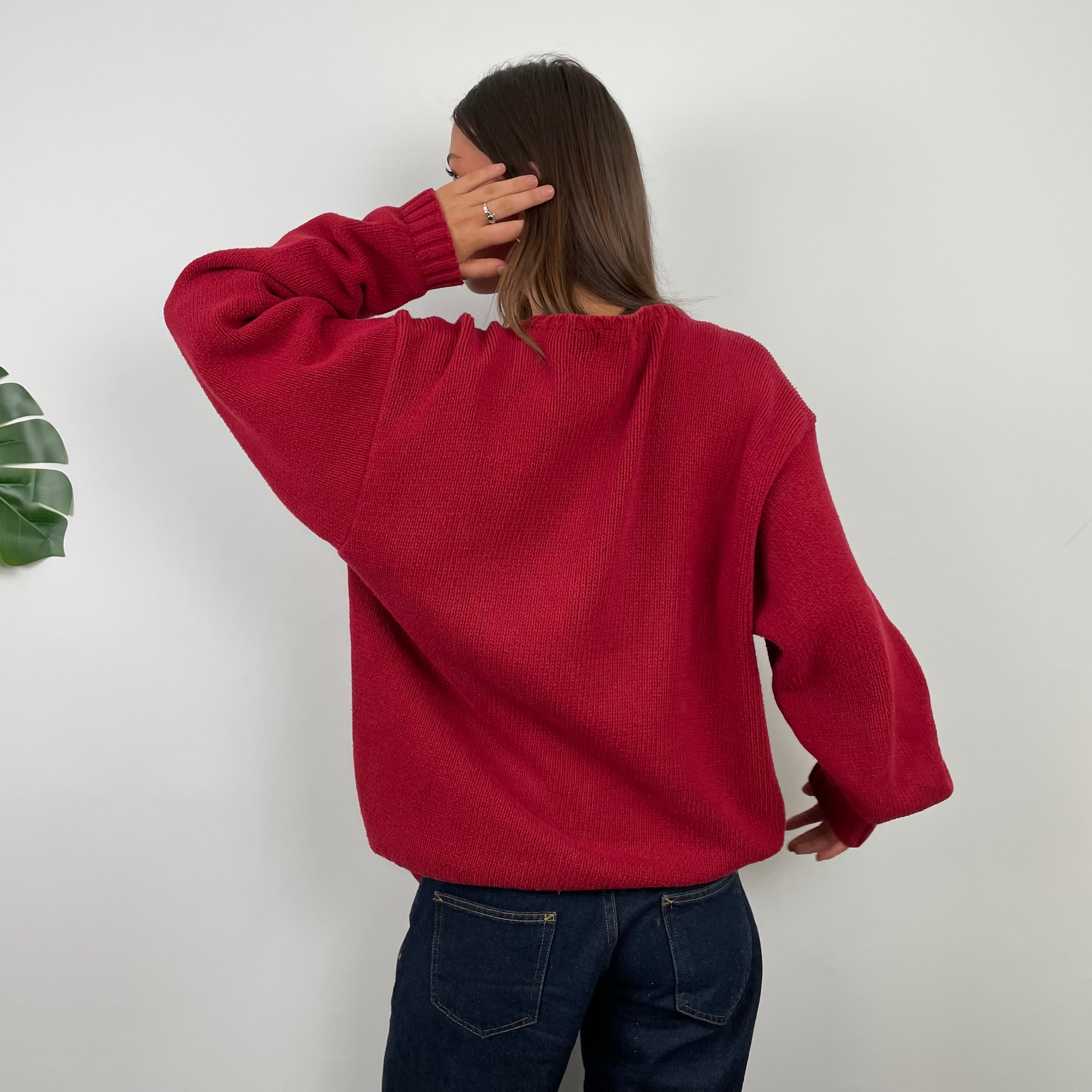 Polo Ralph Lauren RARE Red Embroidered Logo Knitted Sweater (L)