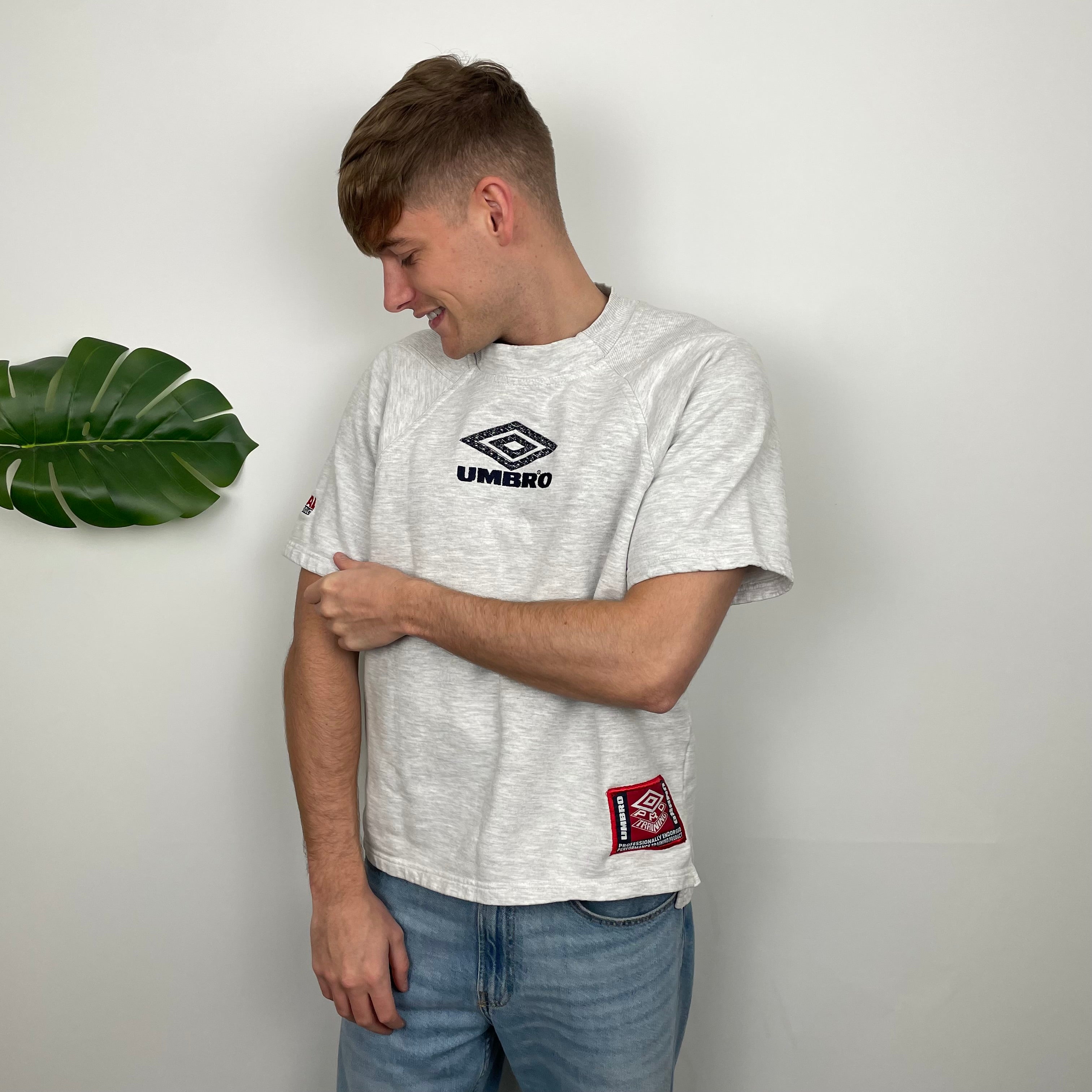 Umbro Grey Embroidered Spell Out T Shirt (L)