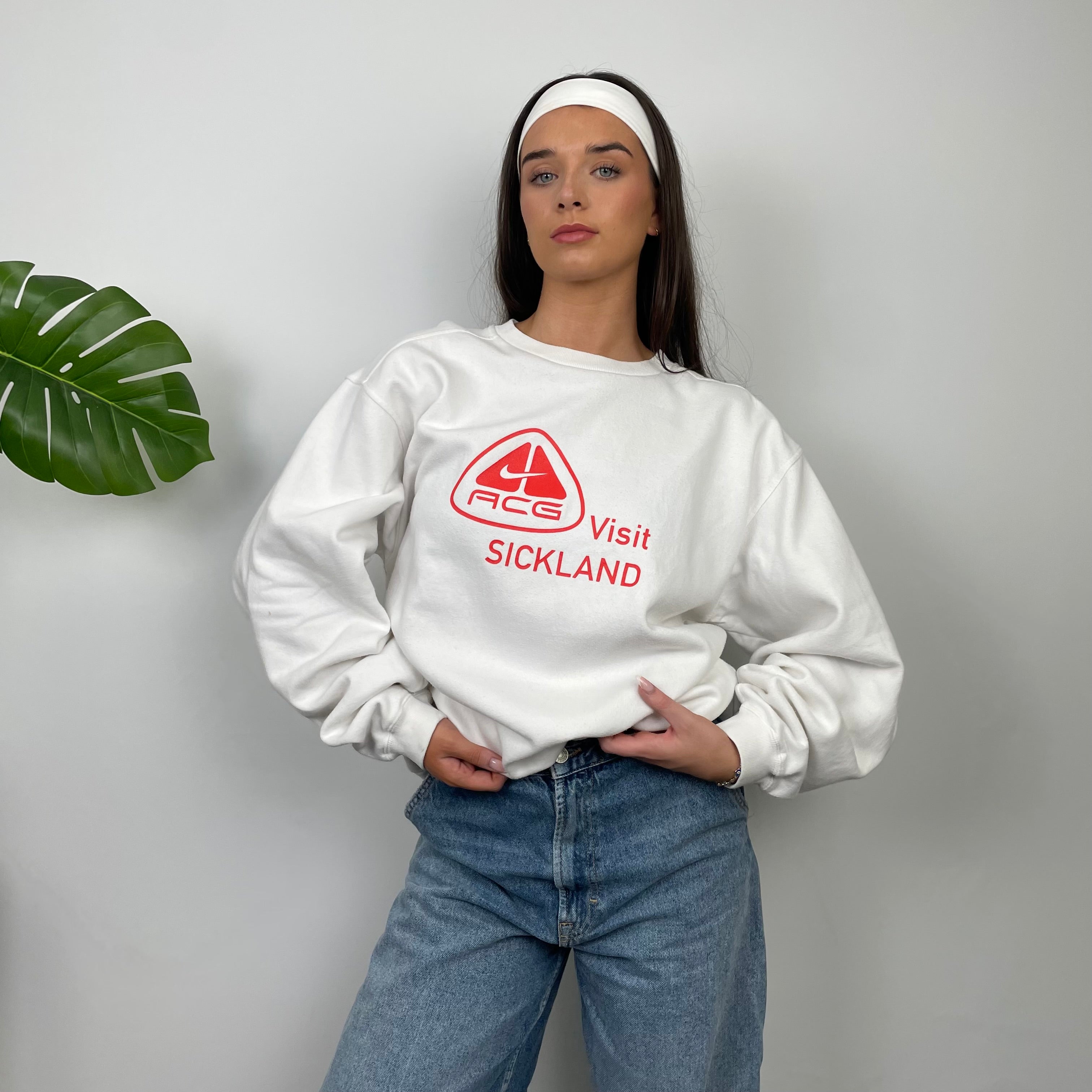 Nike ACG RARE White Embroidered Spell Out Sweatshirt (L)