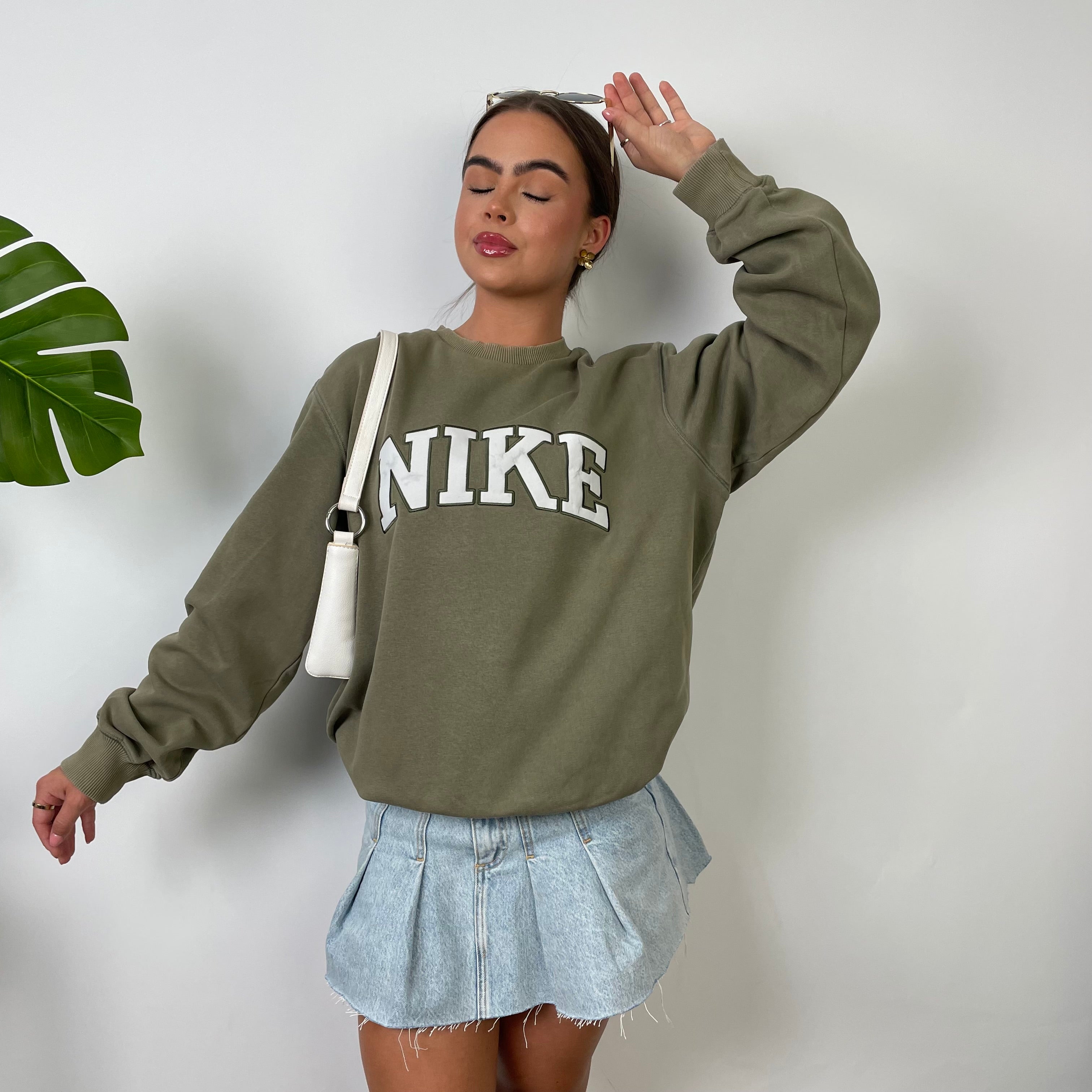 Nike Green Embroidered Spell Out Sweatshirt (M)