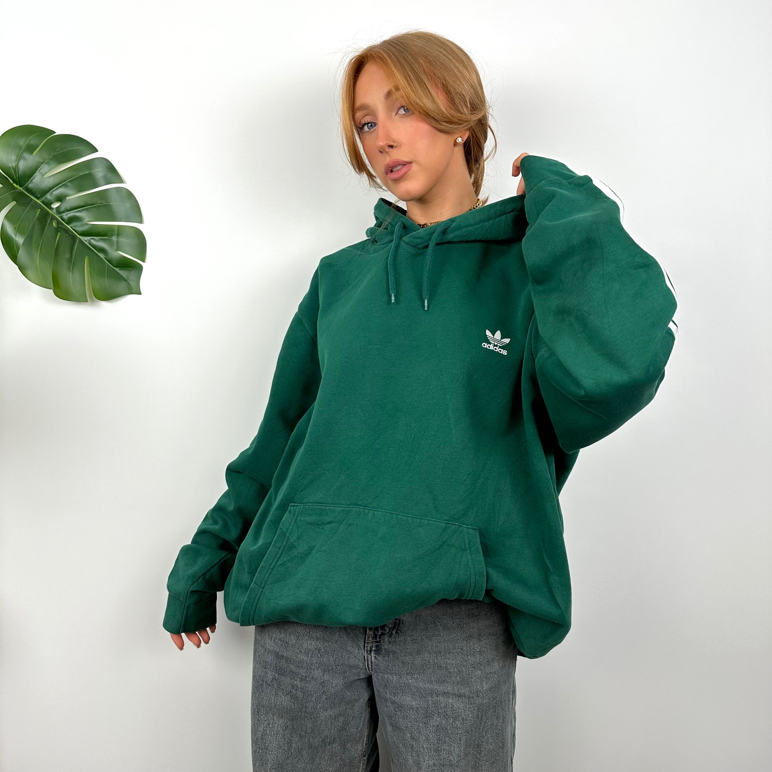 Adidas RARE Green Embroidered Spell Out Hoodie (XXL)