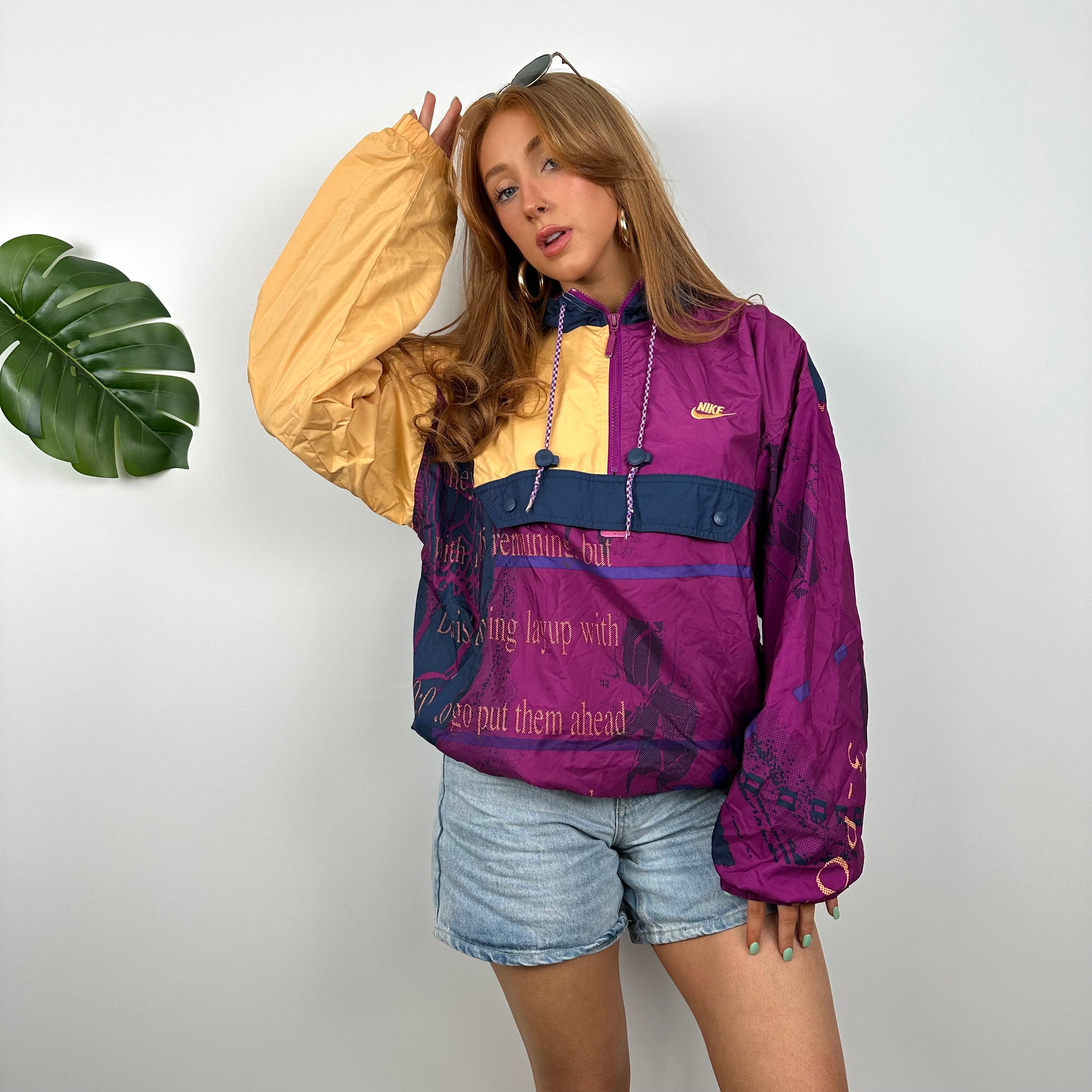 Nike Colour Block Embroidered Spell Out Windbreaker Jacket (S)