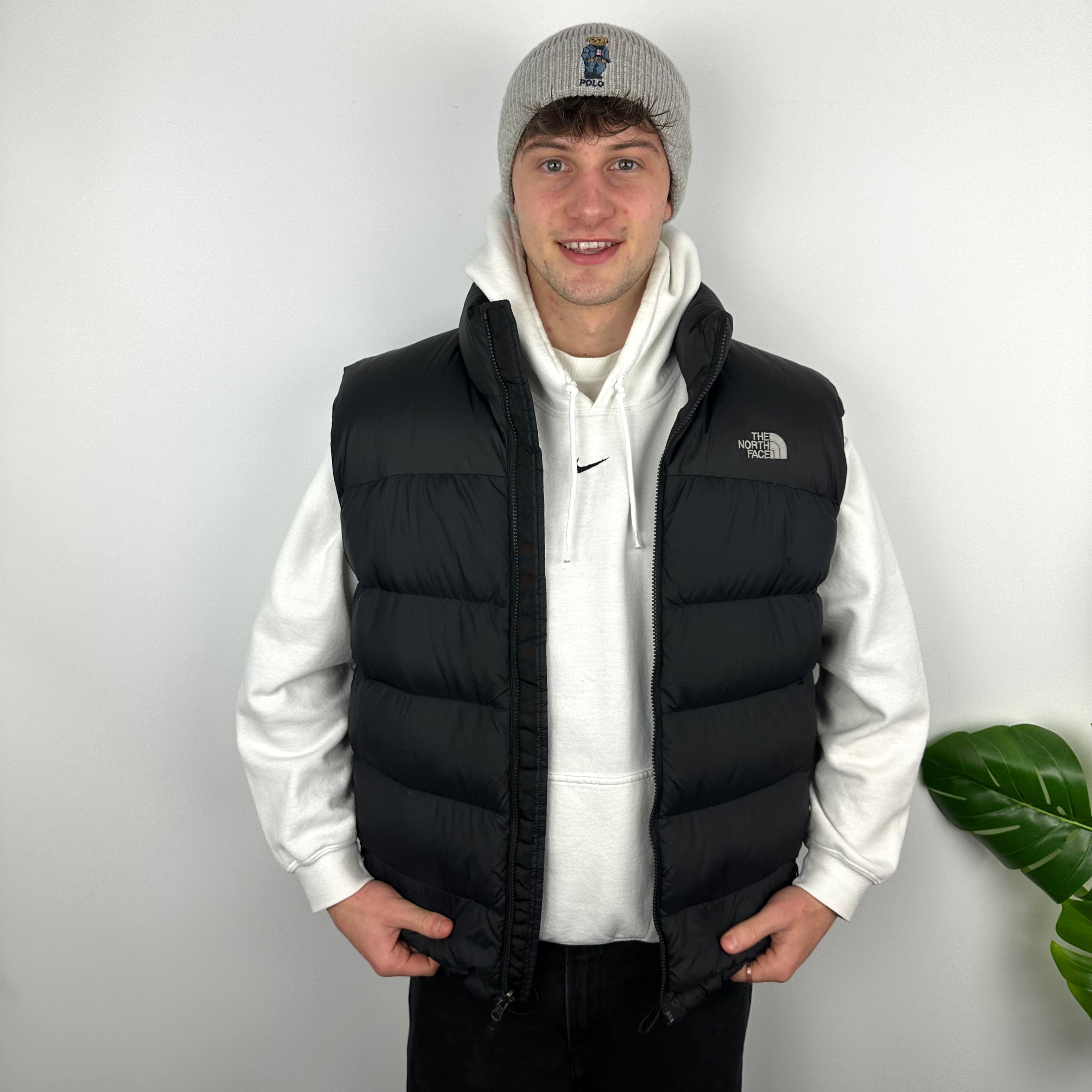 The North Face Black Nuptse 700 Puffer Gilet L Jamie Online Vintage