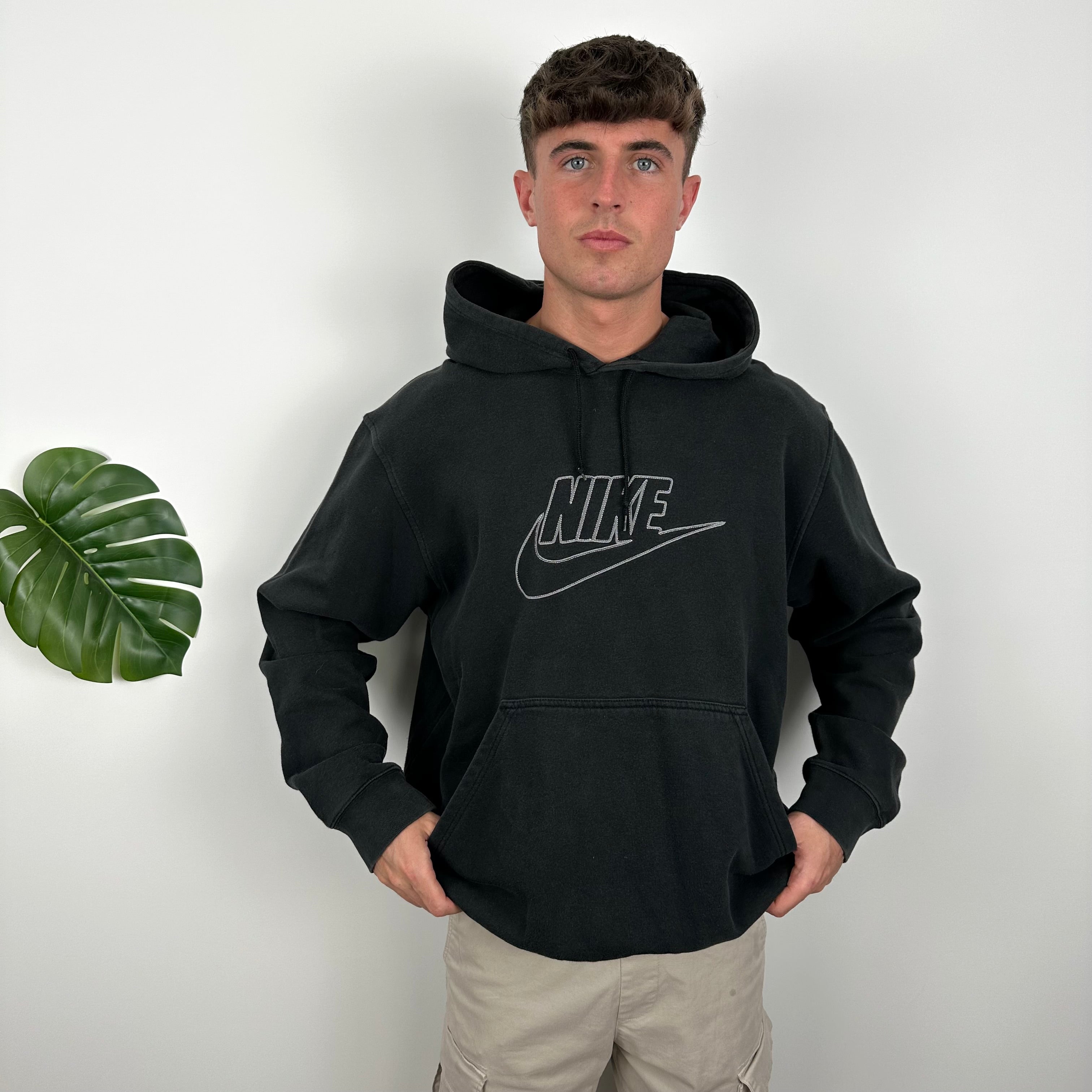 Nike Black Embroidered Spell Out Hoodie (L)