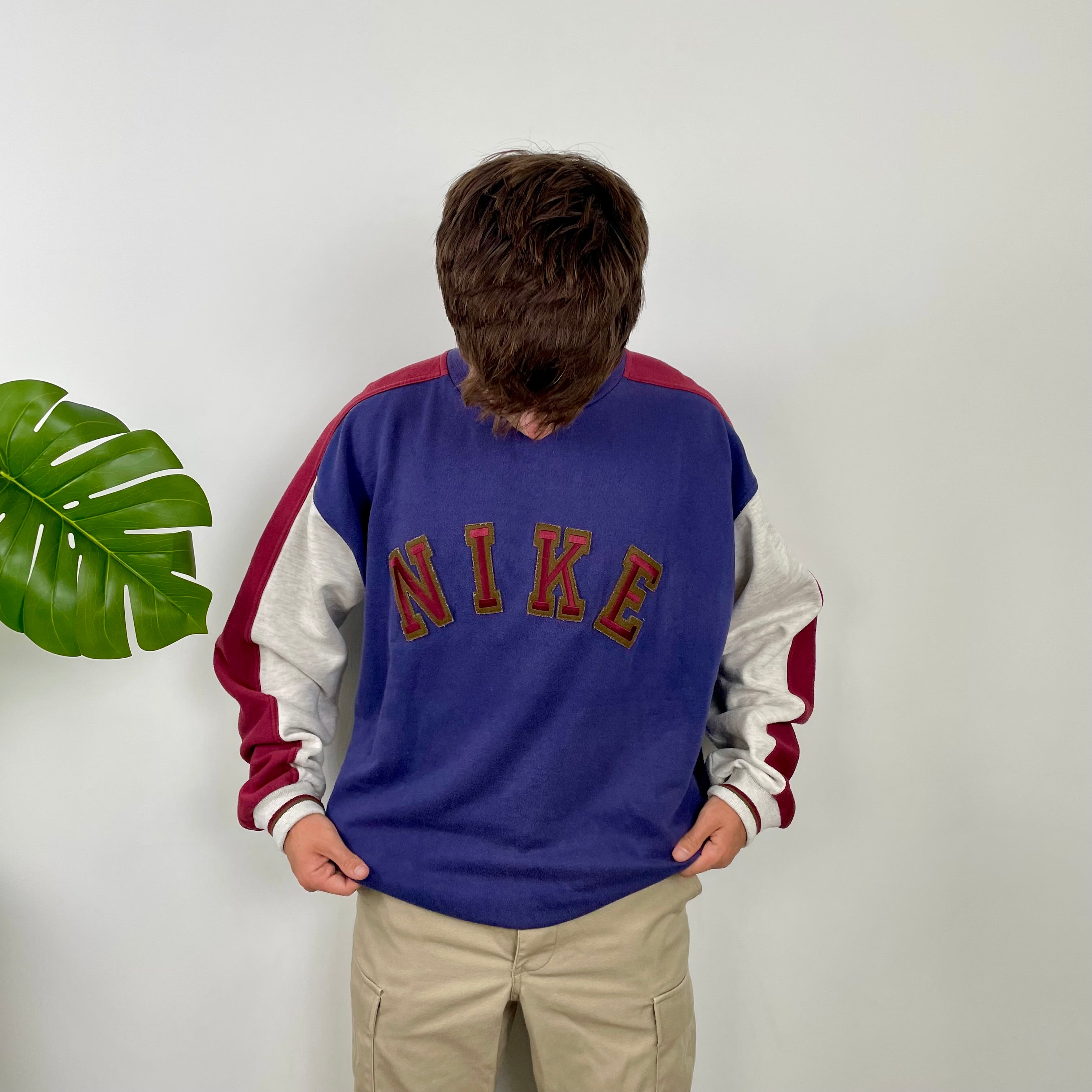 Nike Purple Embroidered Spell Out Sweatshirt (L)