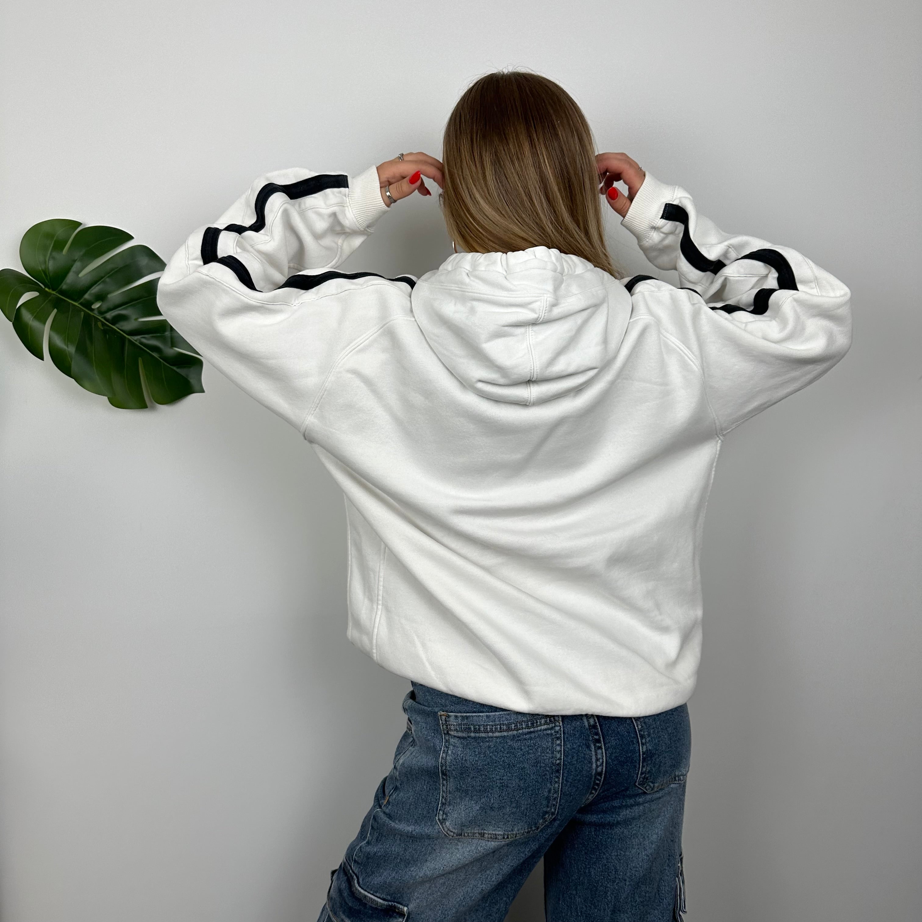 Nike RARE White Embroidered Spell out Hoodie (L)