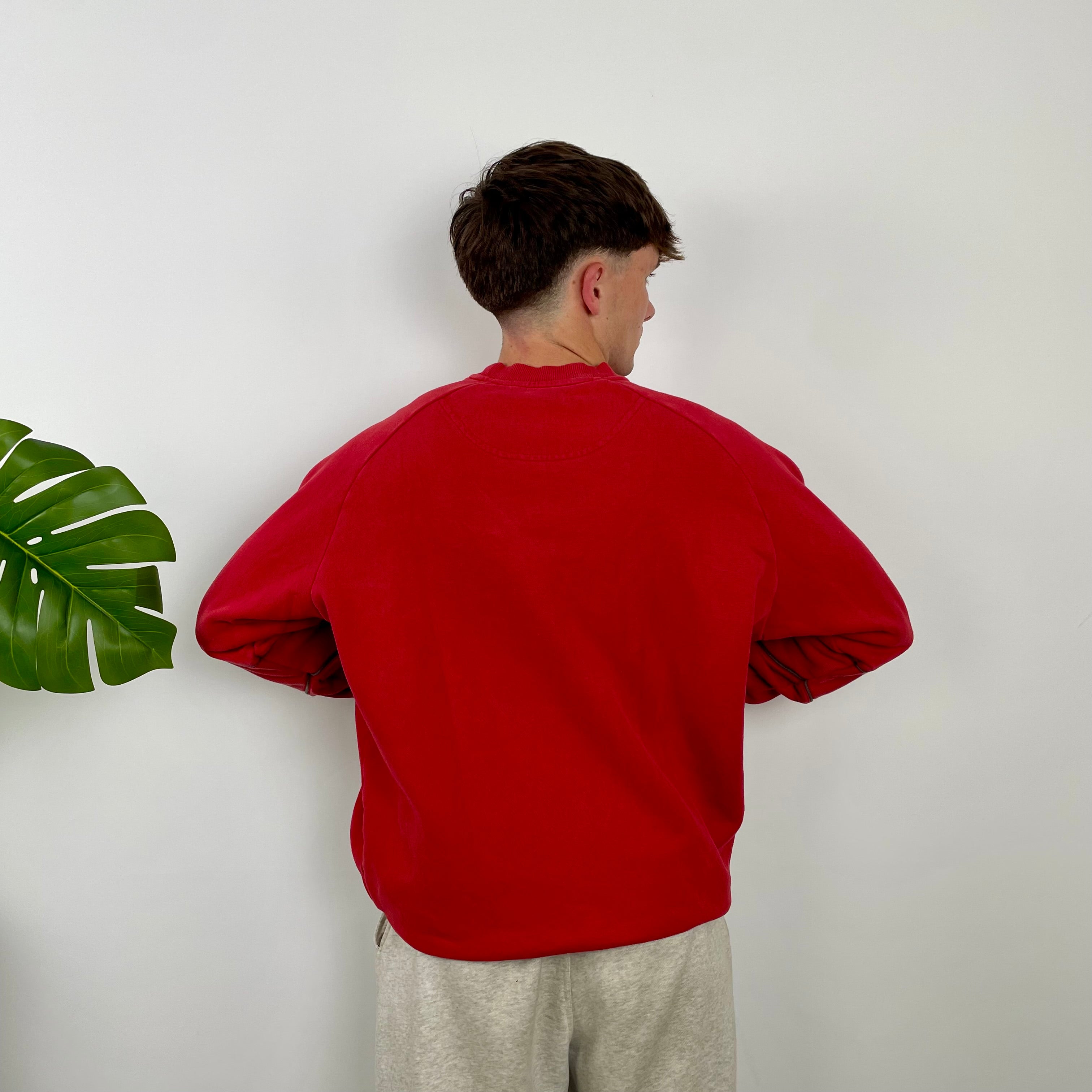 Nike RARE Red Embroidered Swoosh Sweatshirt (L)