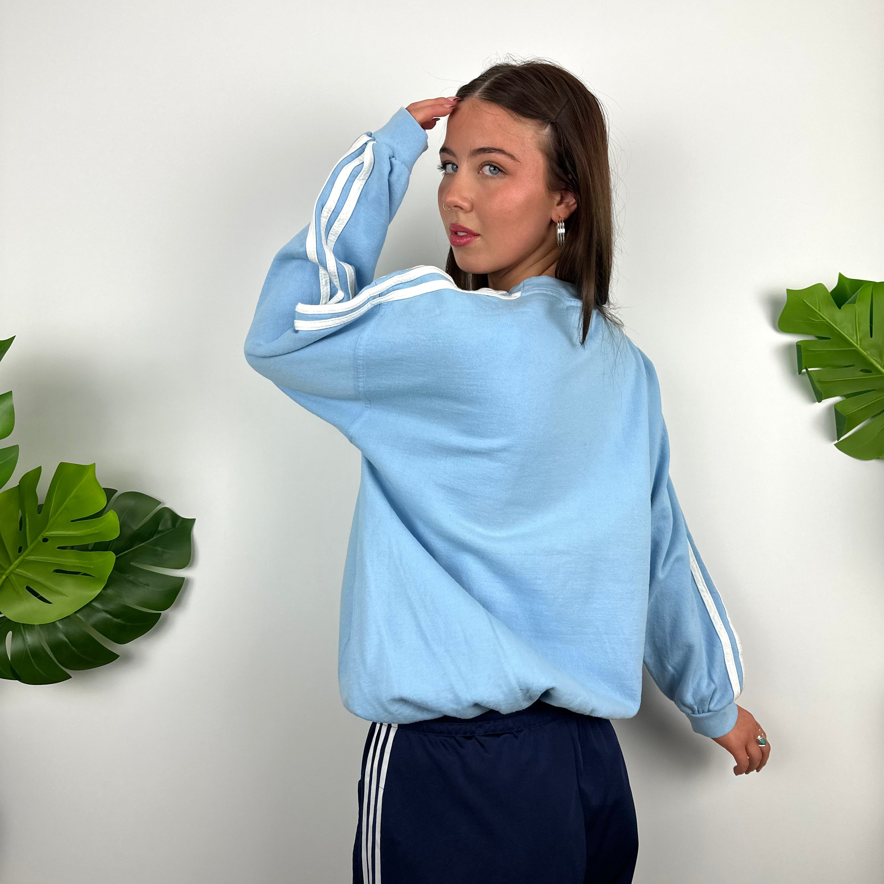 Adidas Equipment RARE Baby Blue Embroidered Spell Out Sweatshirt (M)