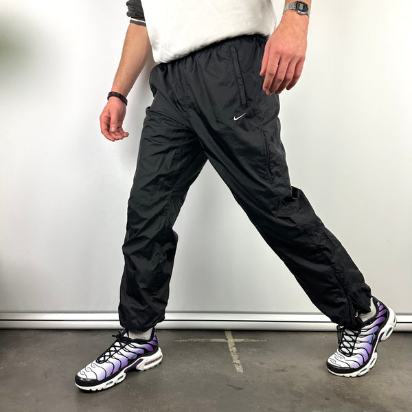 Nike Black Embroidered Swoosh Track Pants (L)