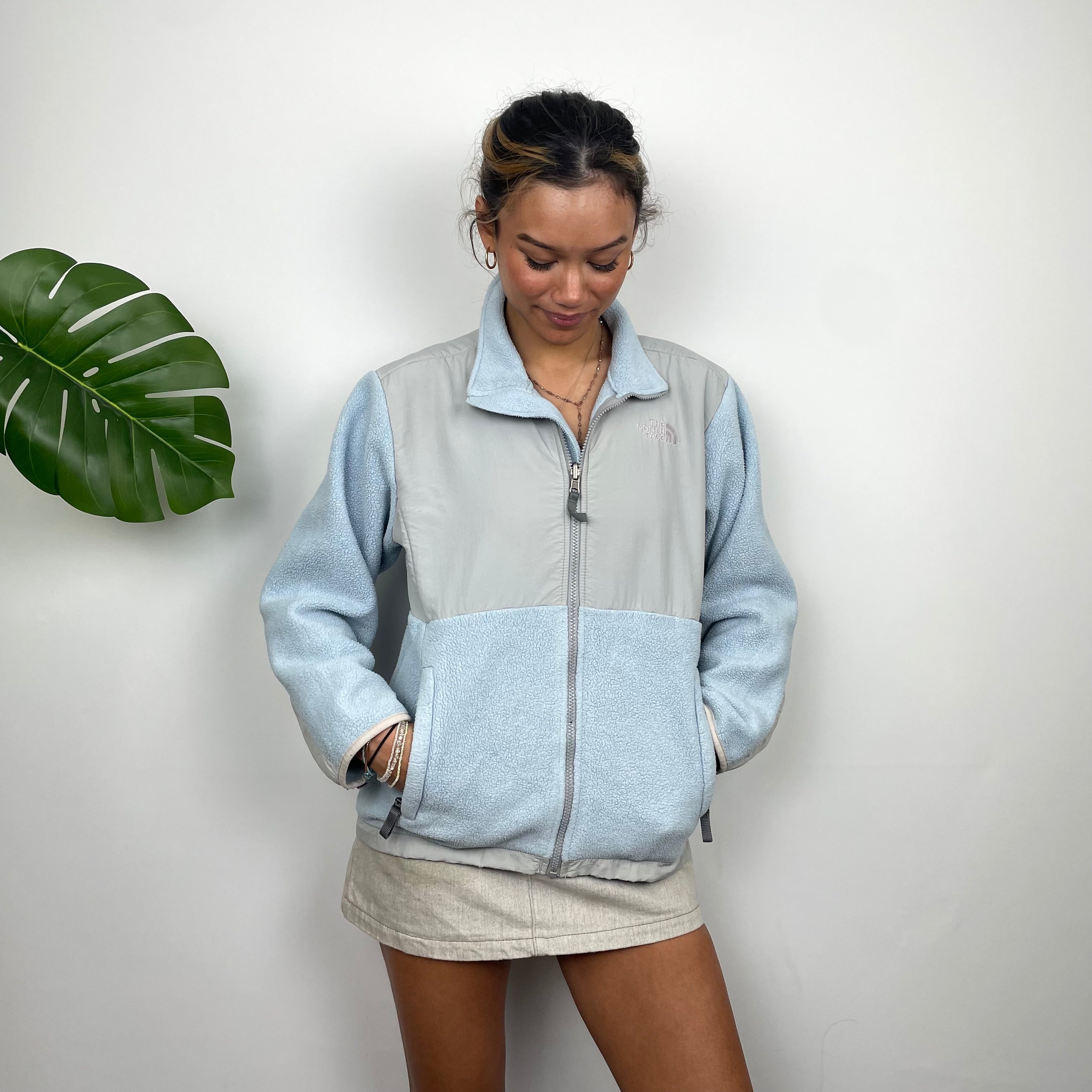 North Face Baby Blue Denali Teddy Bear Fleece Zip Up Jacket (S)