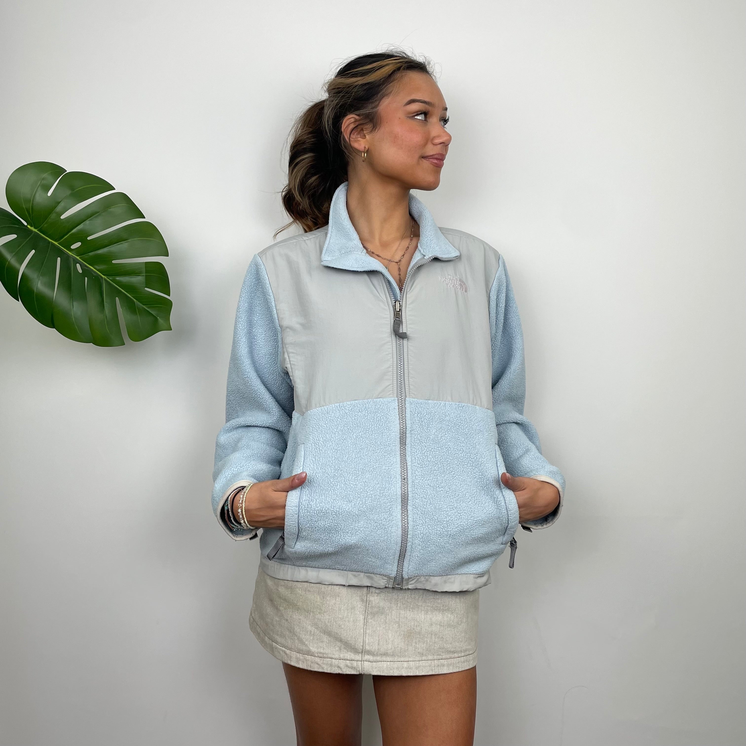 North Face Baby Blue Denali Teddy Bear Fleece Zip Up Jacket (S)