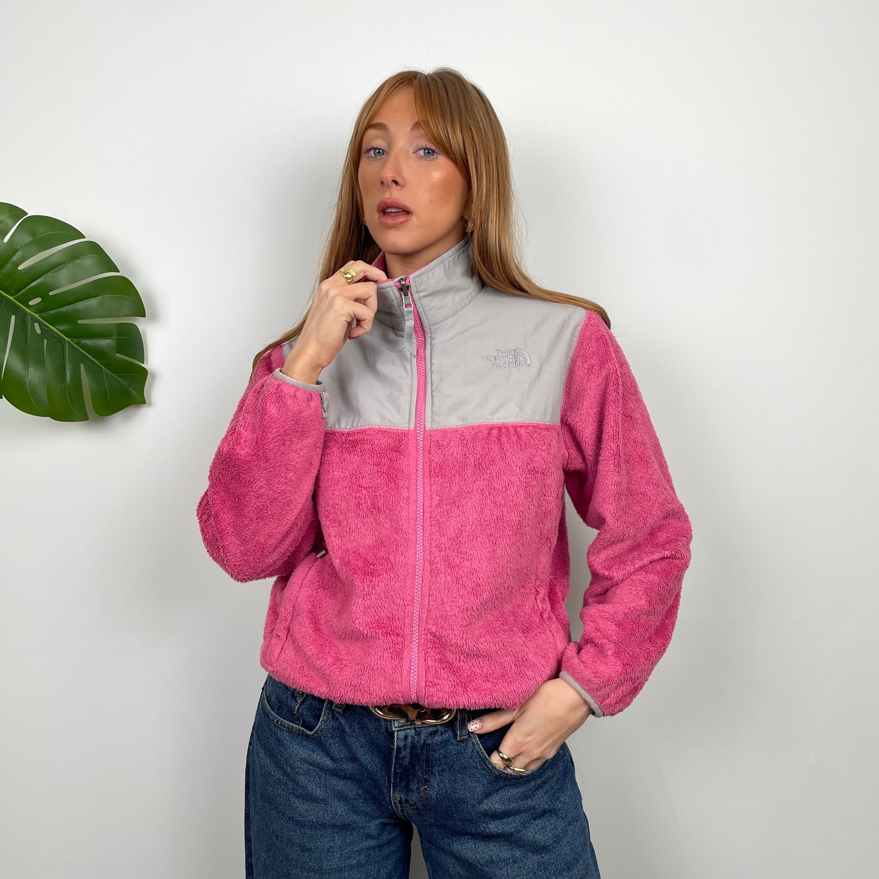 North Face Pink Denali Teddy Bear Fleece Zip Up Jacket (S)